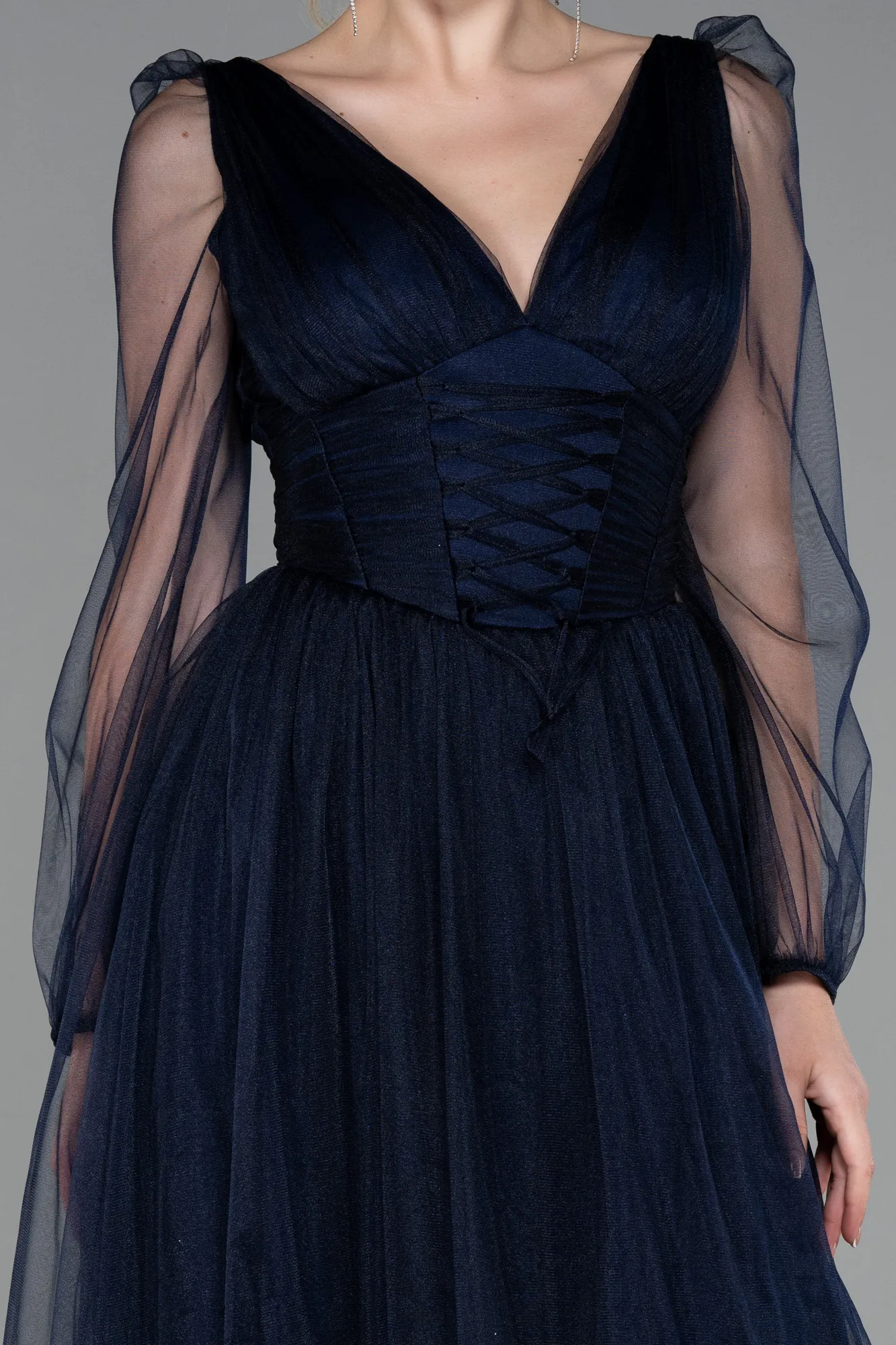 Navy Blue-Long Evening Dress ABU3207