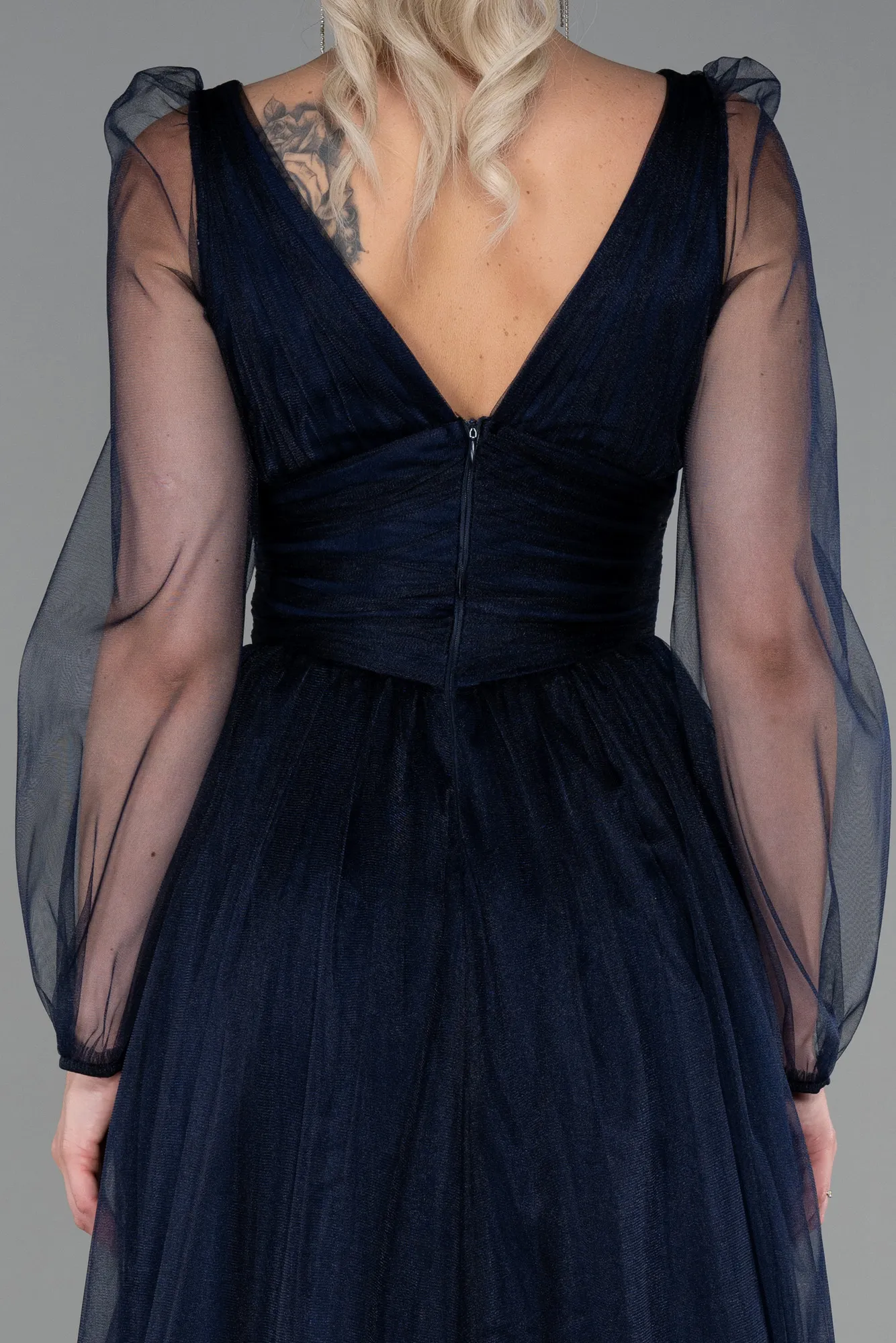 Navy Blue-Long Evening Dress ABU3207