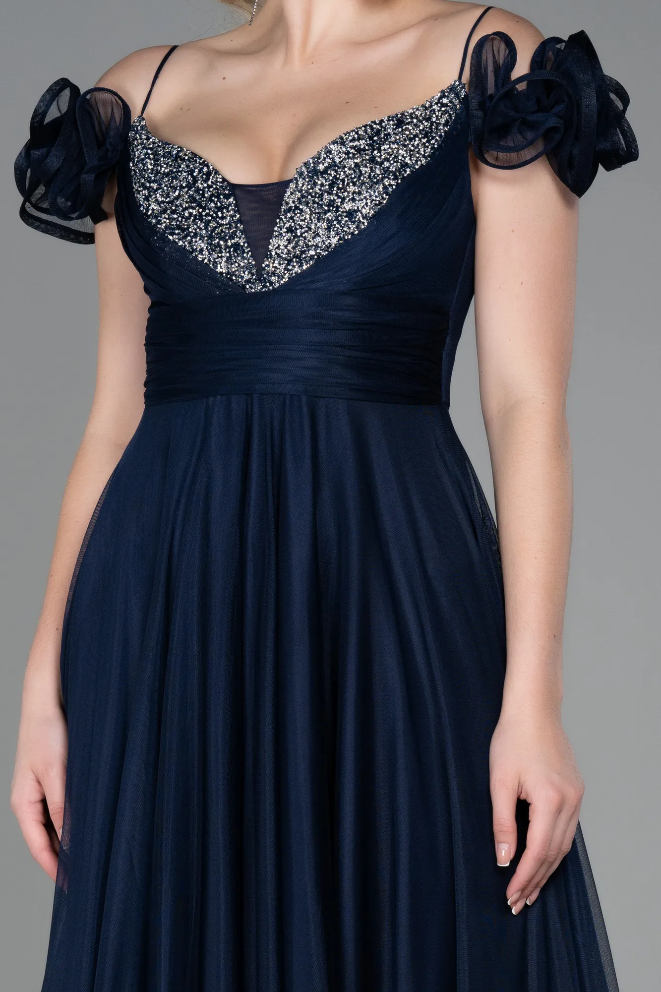 Navy Blue-Long Evening Dress ABU3272