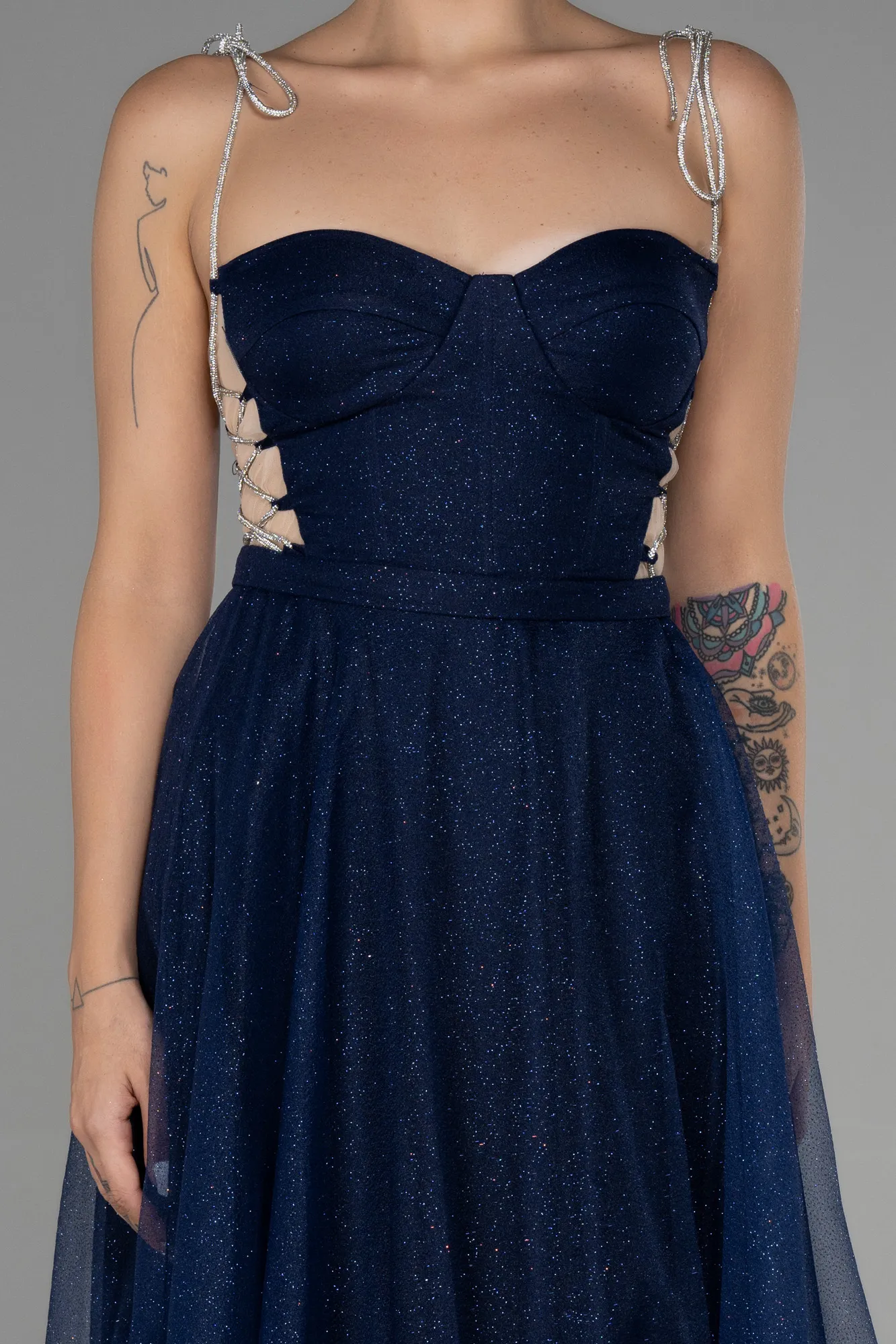 Navy Blue-Long Evening Dress ABU3311