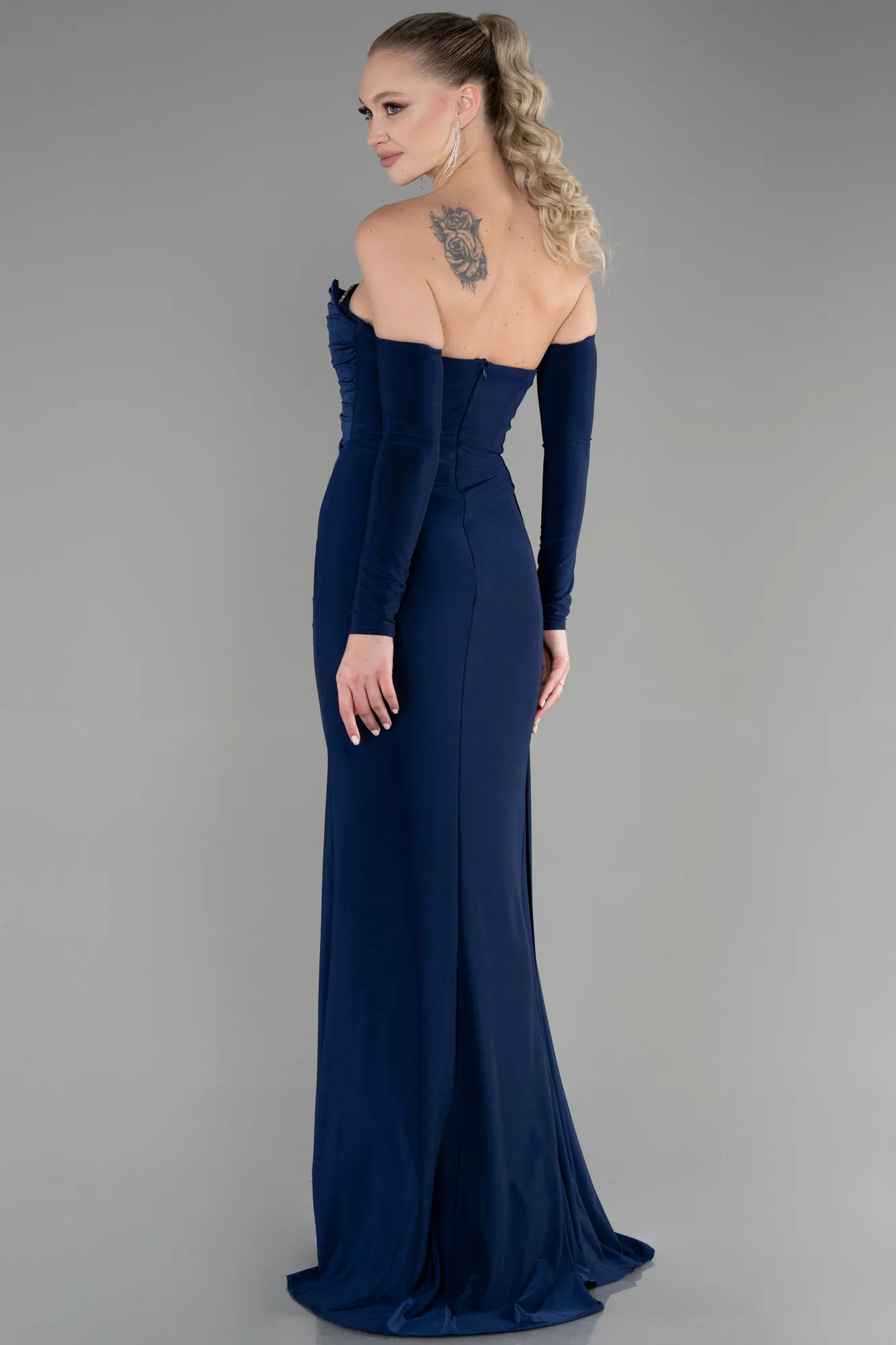 Navy Blue-Long Evening Dress ABU3342