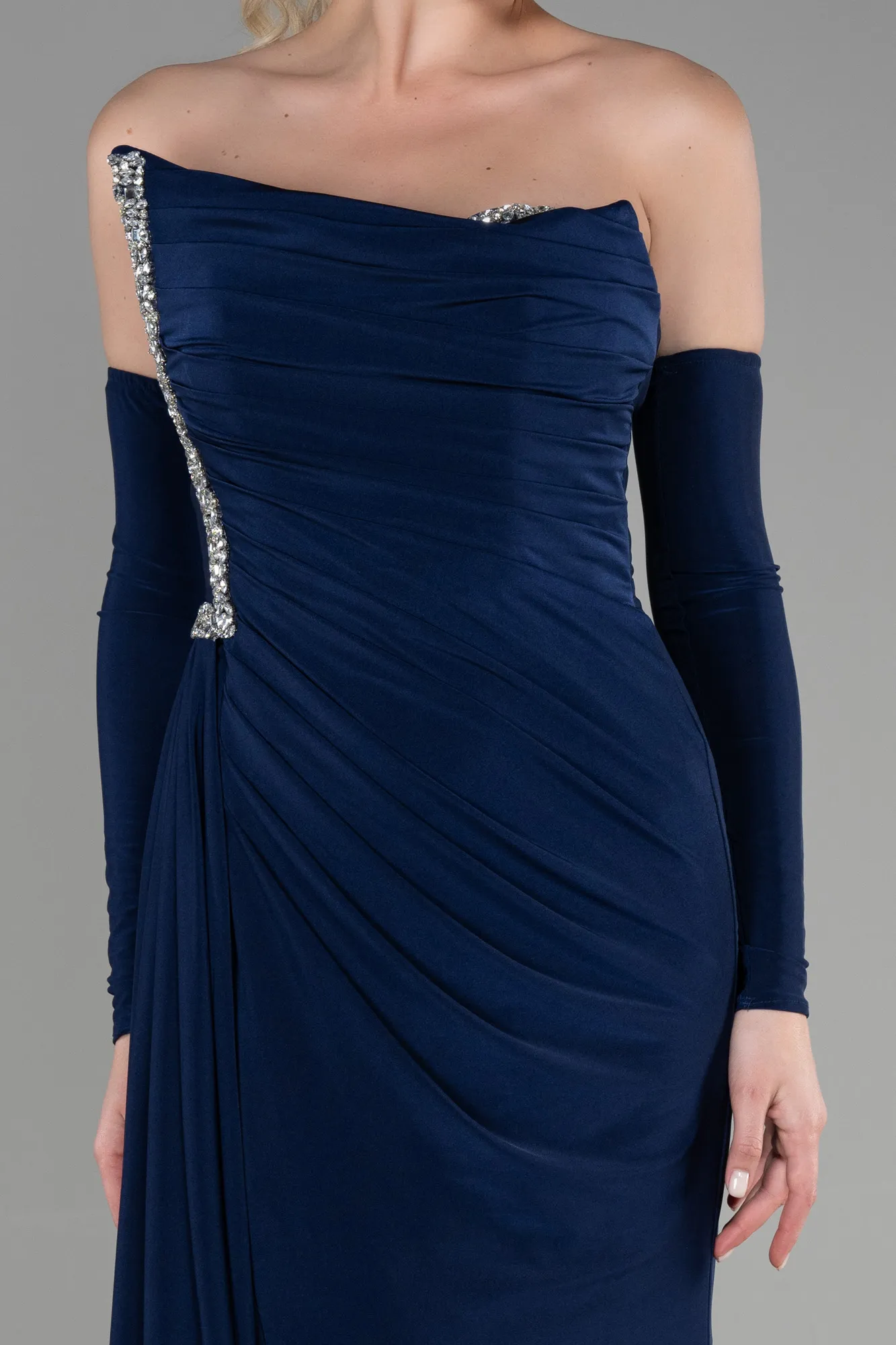 Navy Blue-Long Evening Dress ABU3342