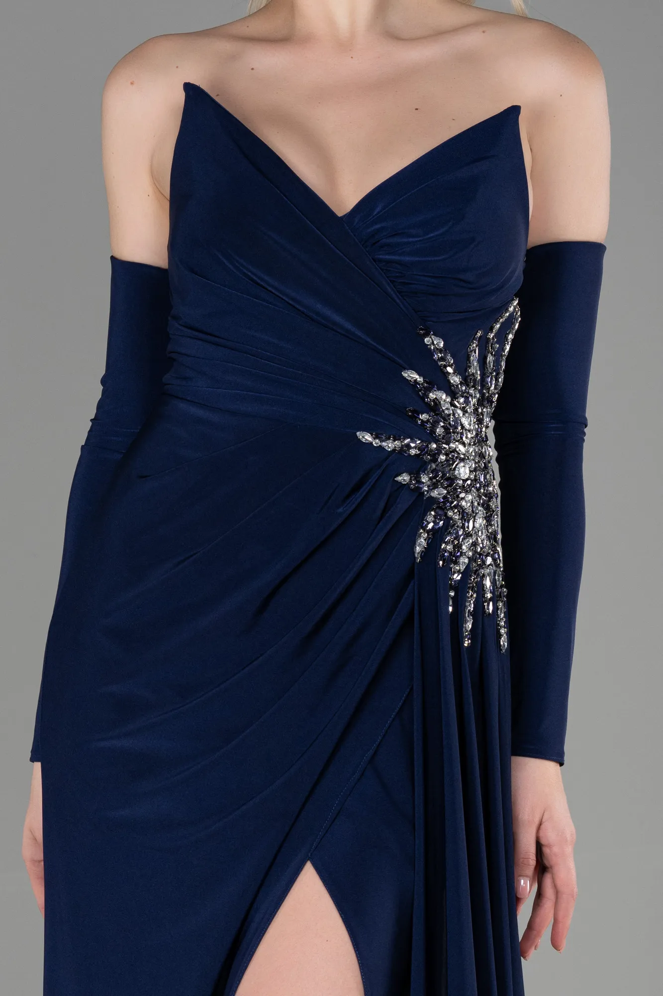 Navy Blue-Long Evening Dress ABU3351