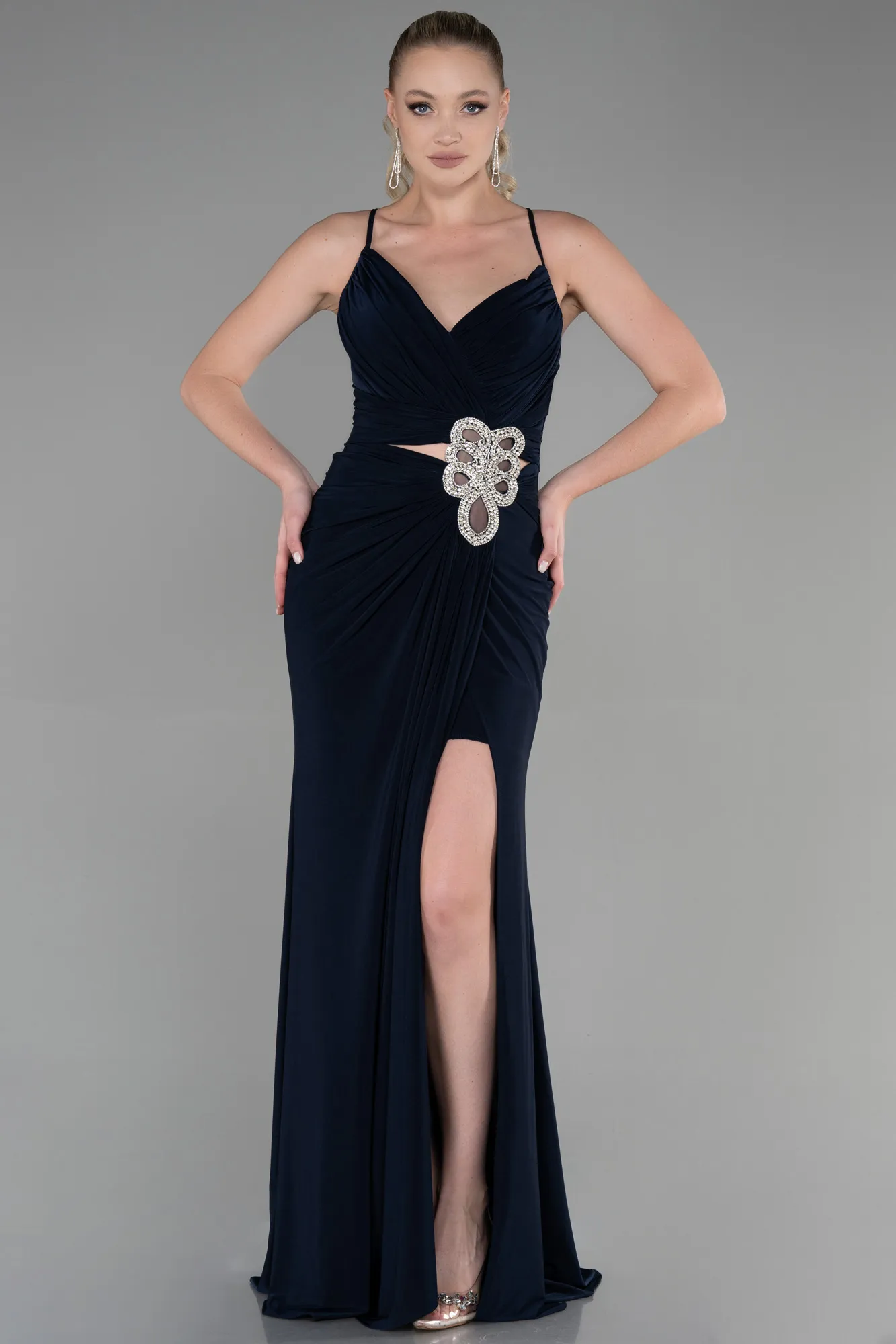 Navy Blue-Long Evening Dress ABU3363