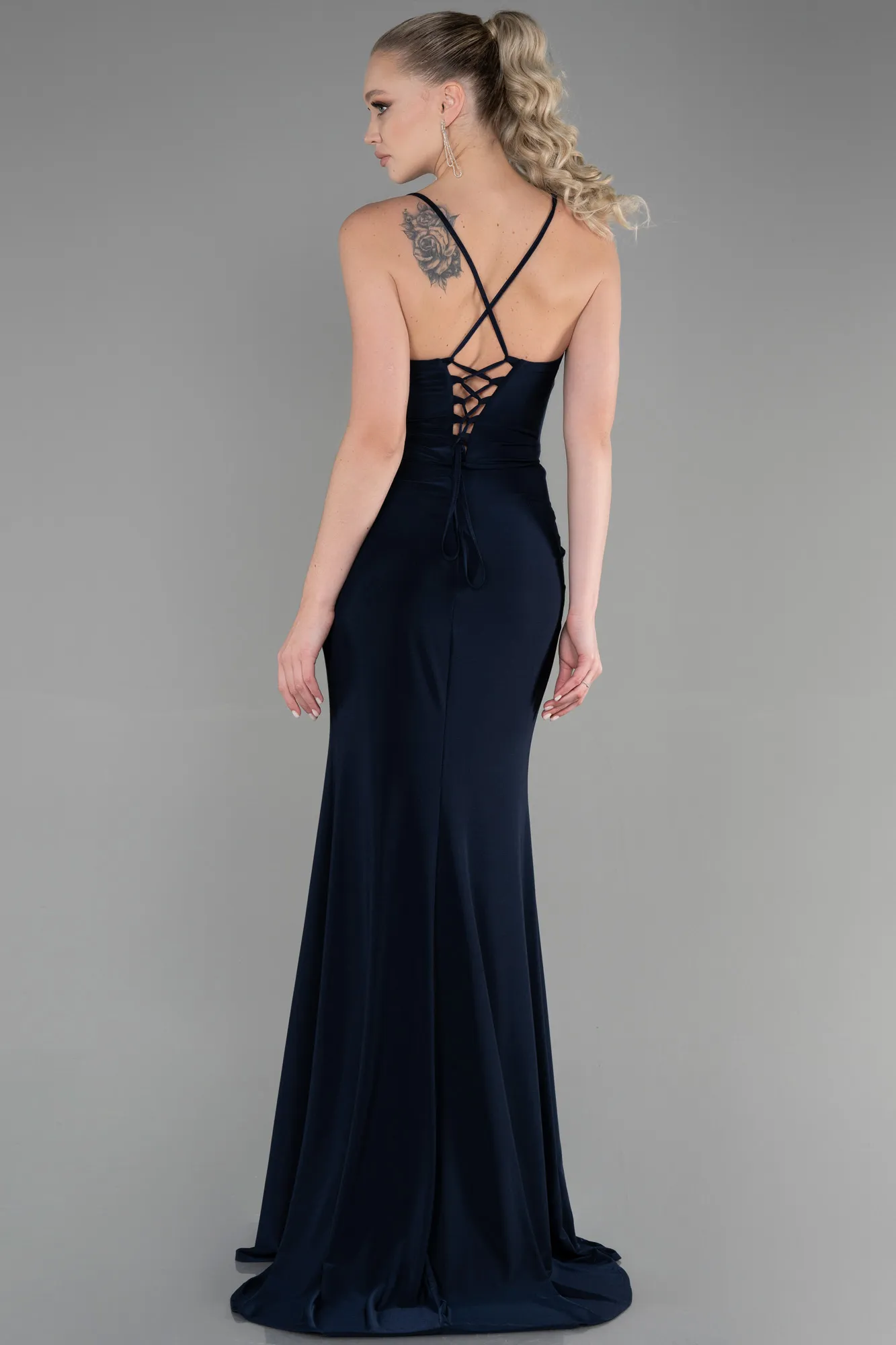 Navy Blue-Long Evening Dress ABU3363