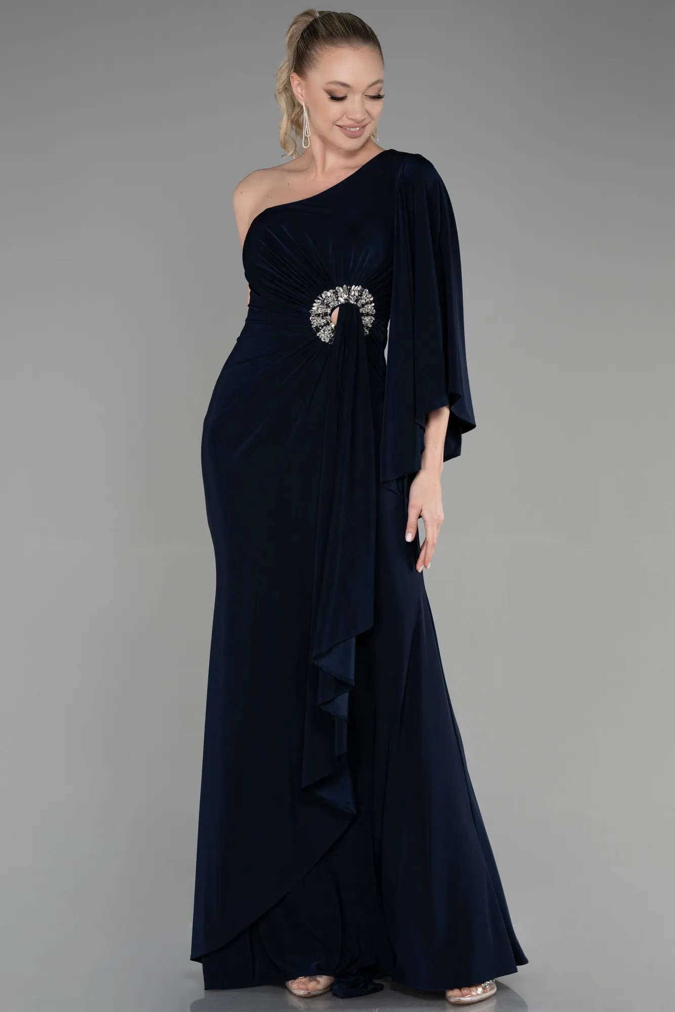 Navy Blue-Long Evening Dress ABU3371
