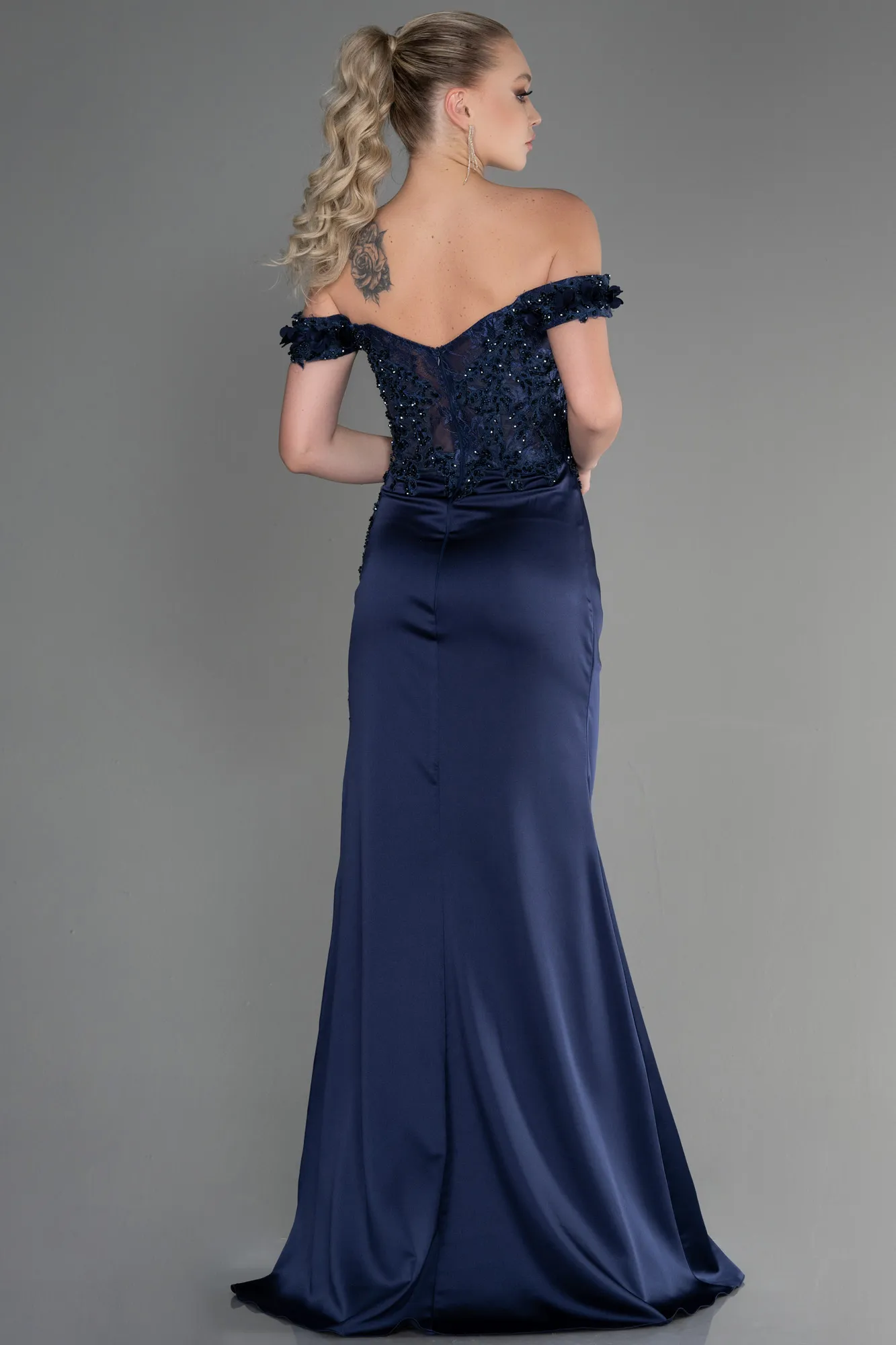 Navy Blue-Long Evening Dress ABU3384