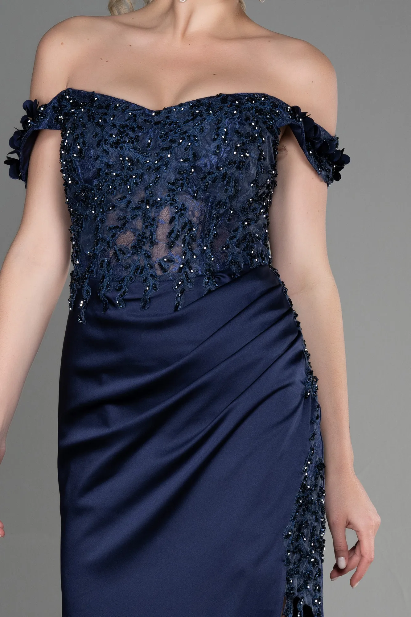 Navy Blue-Long Evening Dress ABU3384