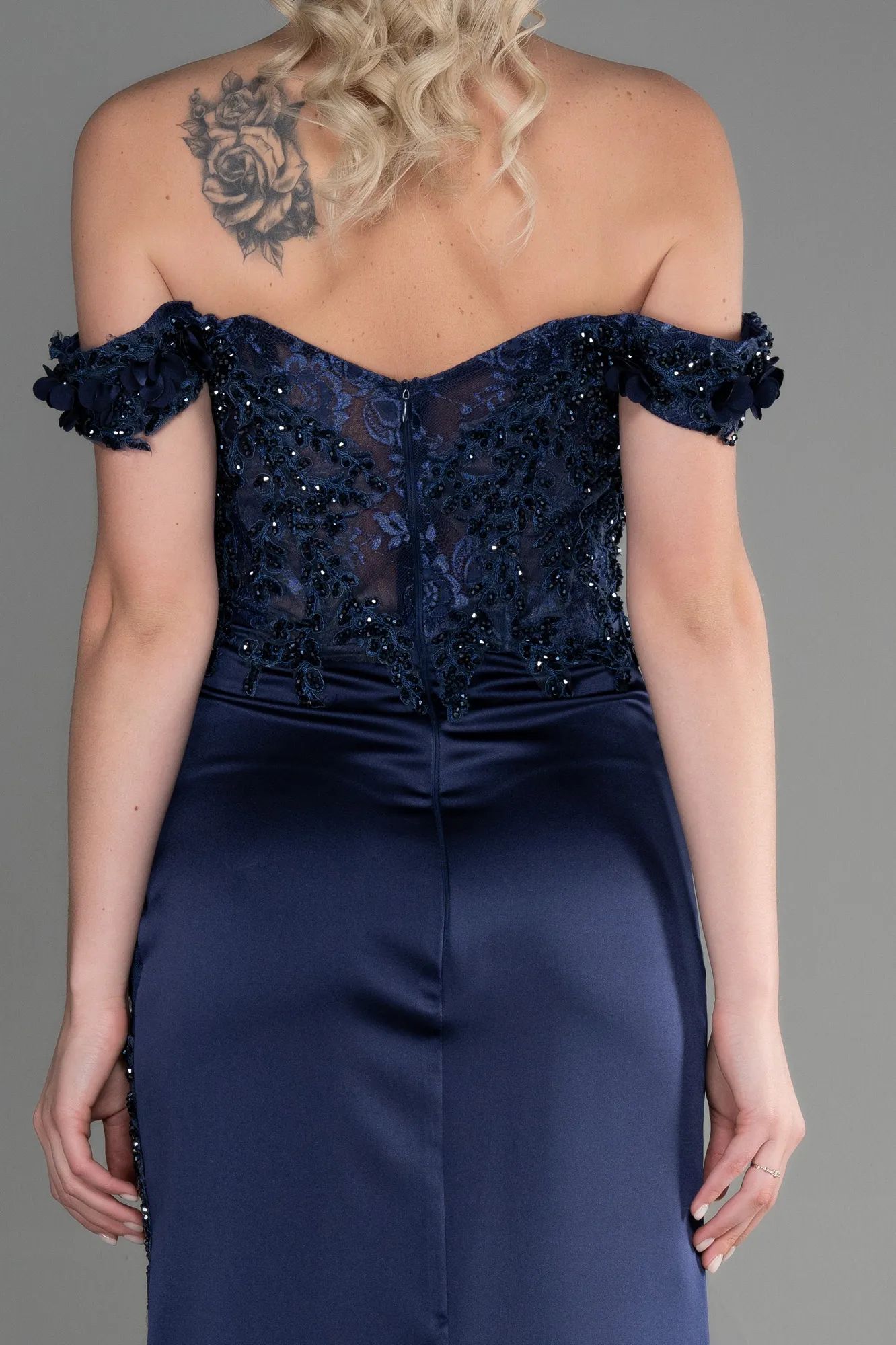 Navy Blue-Long Evening Dress ABU3384