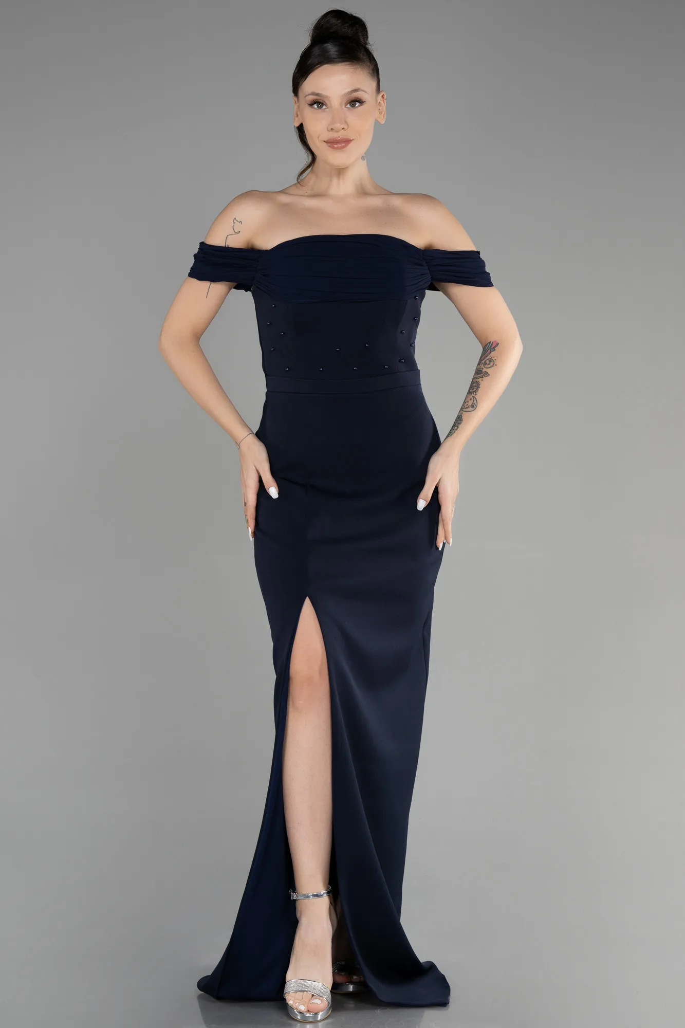 Navy Blue-Long Evening Dress ABU3471