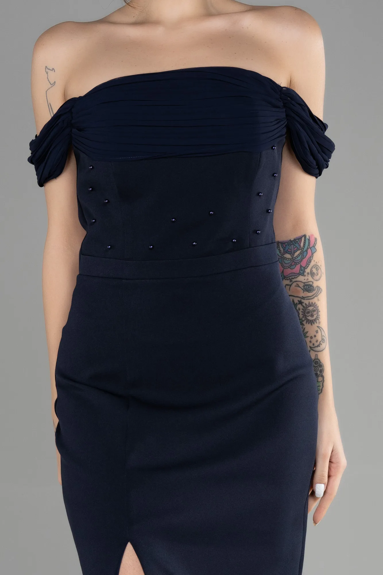 Navy Blue-Long Evening Dress ABU3471