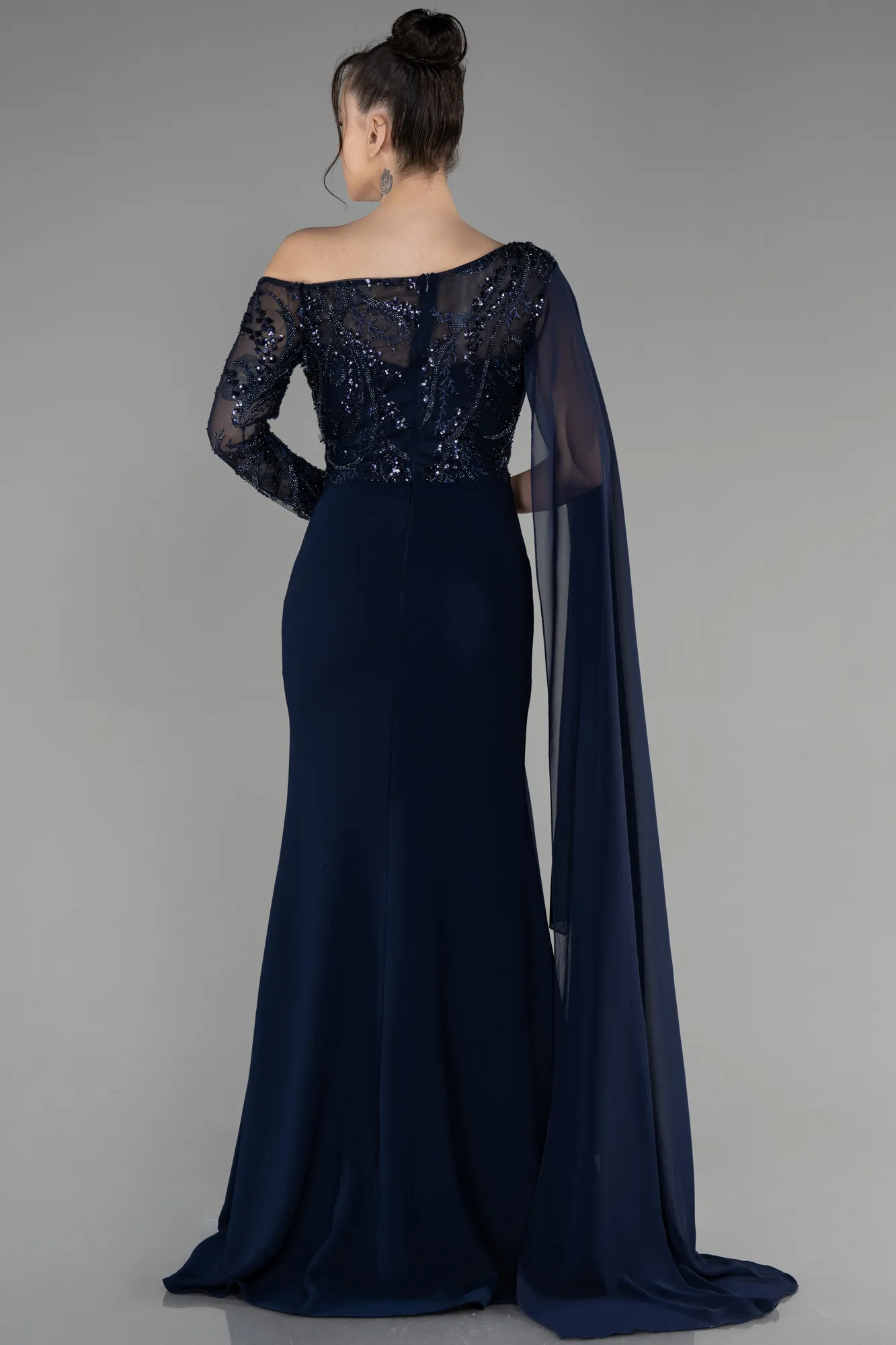 Navy Blue-Long Evening Dress ABU3511