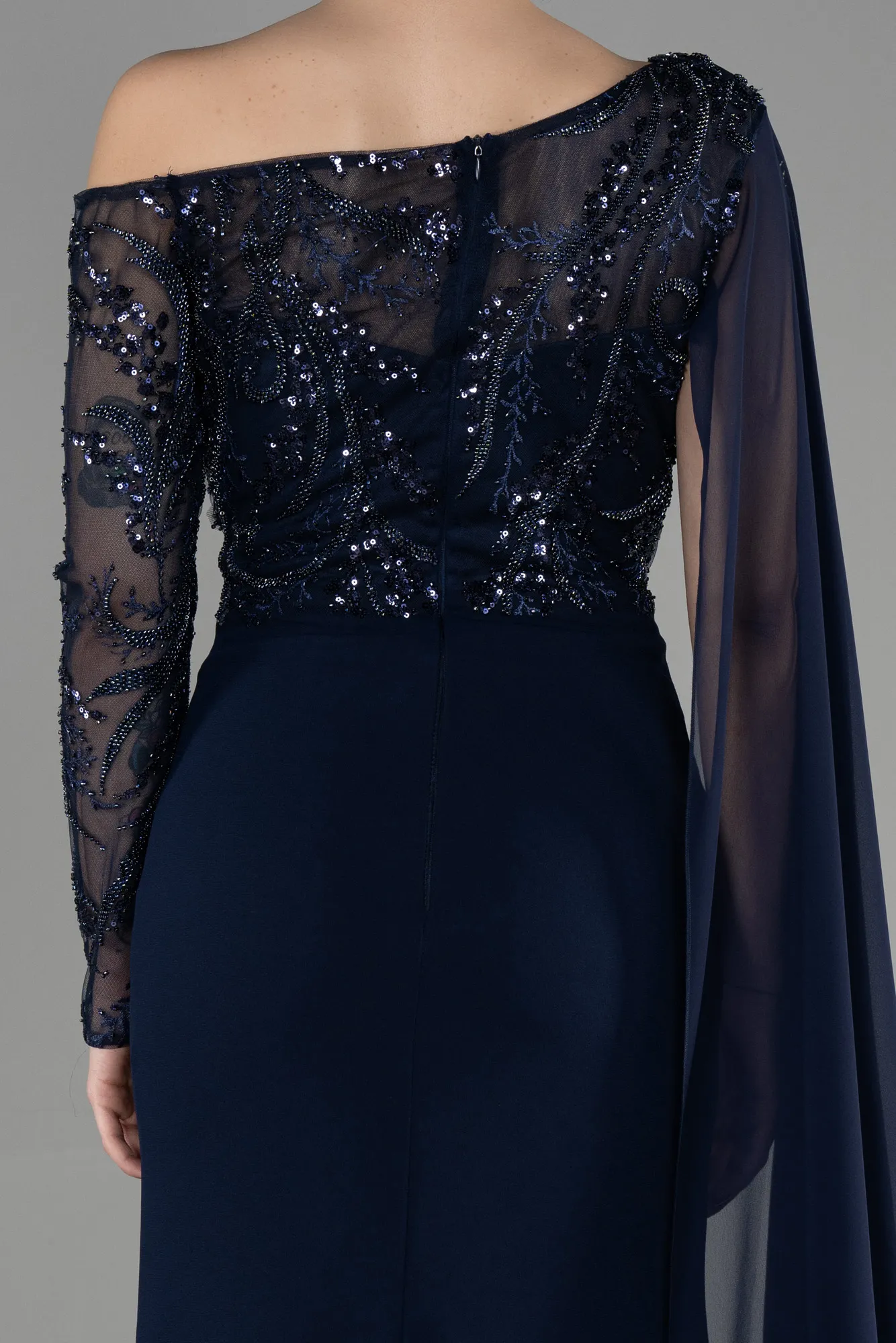 Navy Blue-Long Evening Dress ABU3511