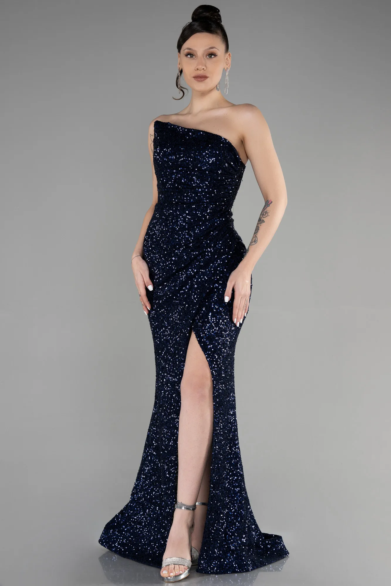 Navy Blue-Long Evening Dress ABU3551
