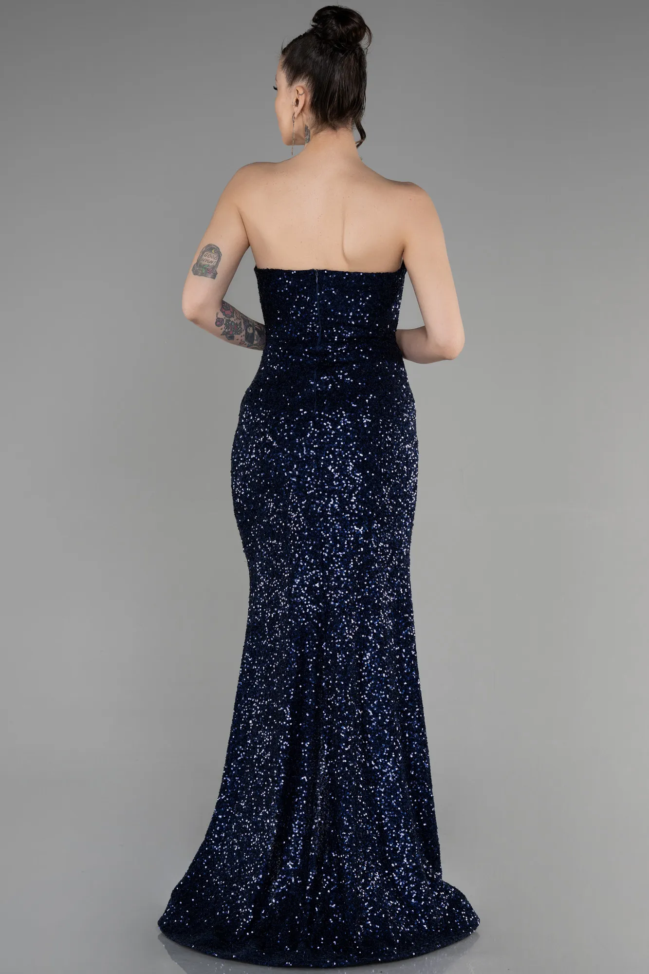 Navy Blue-Long Evening Dress ABU3551