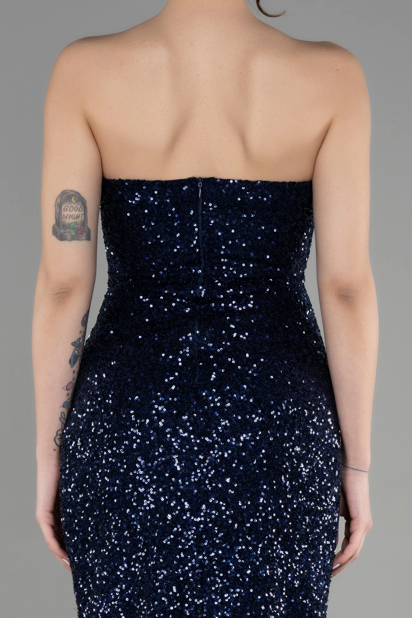 Navy Blue-Long Evening Dress ABU3551