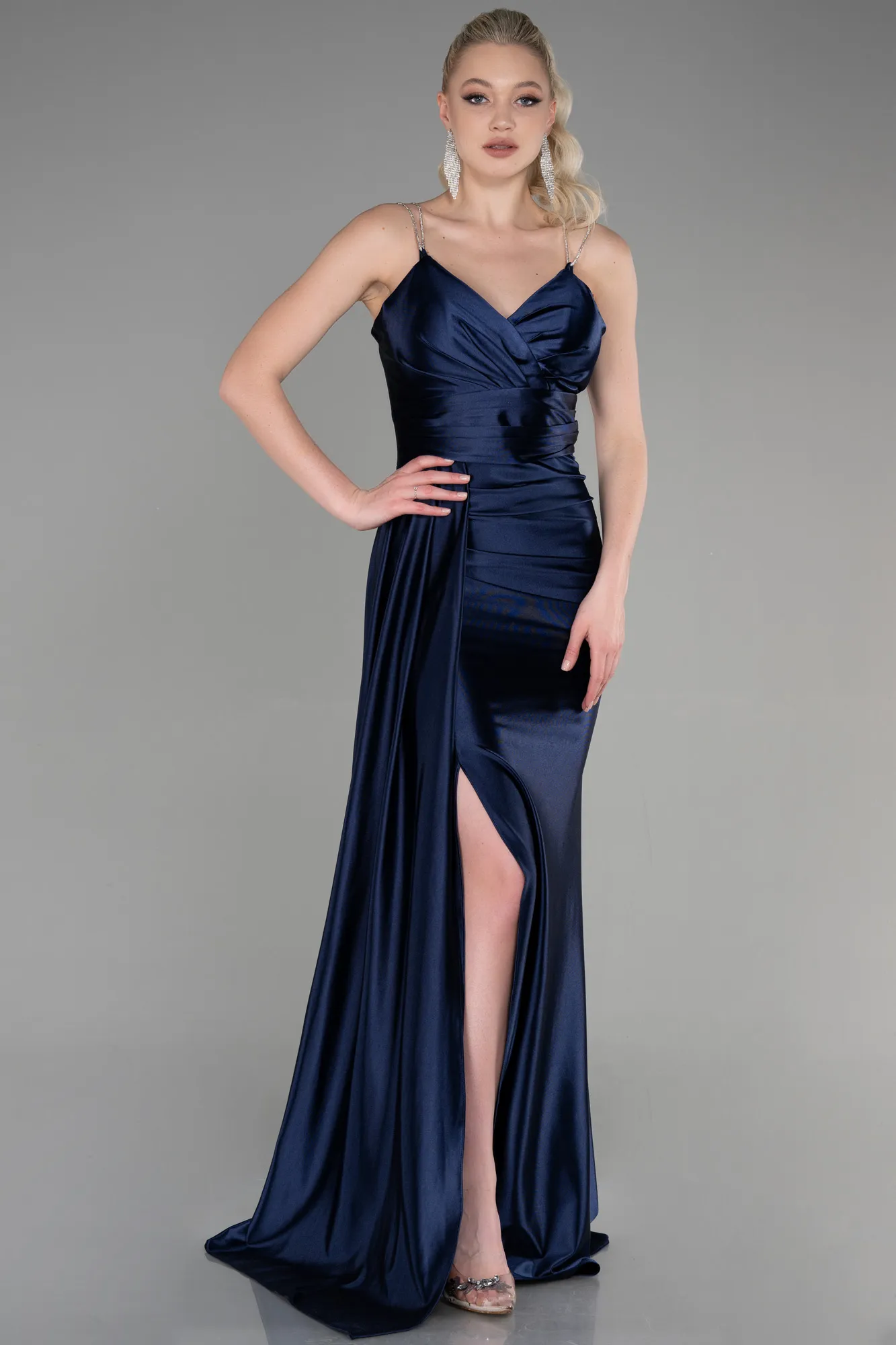 Navy Blue-Long Evening Dress ABU3564