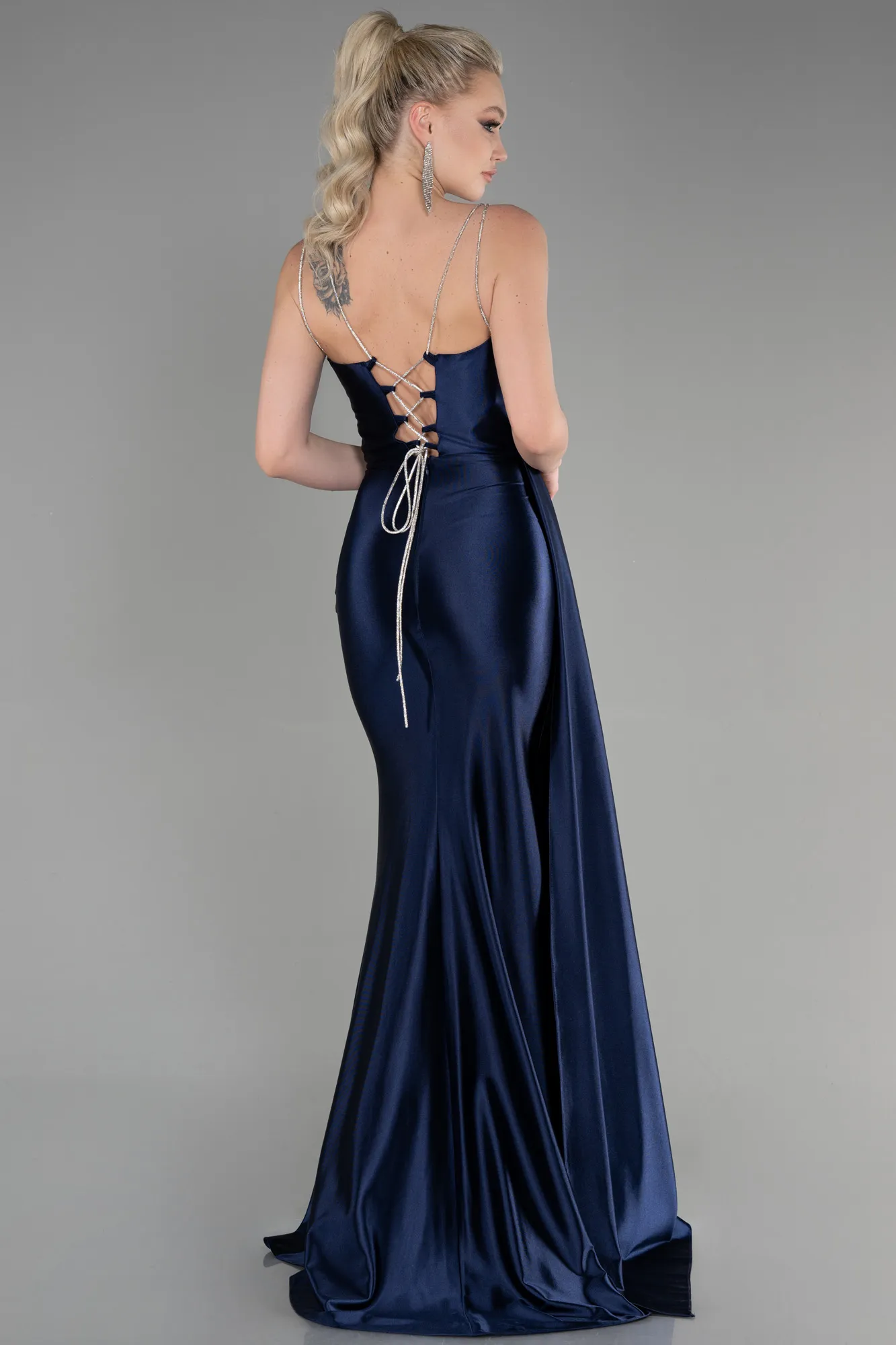 Navy Blue-Long Evening Dress ABU3564