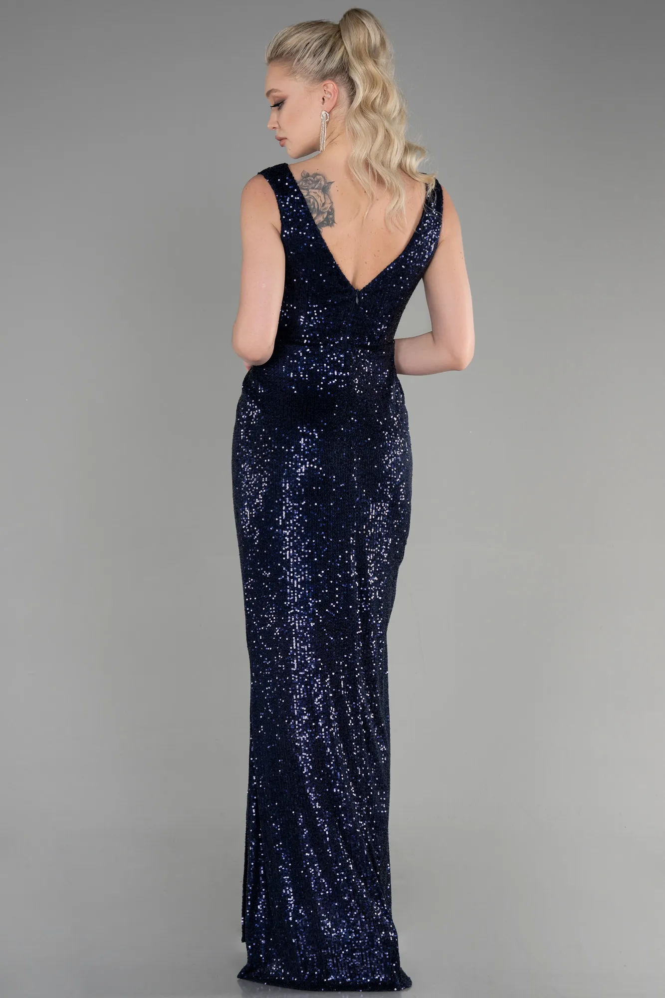 Navy Blue-Long Evening Dress ABU3636