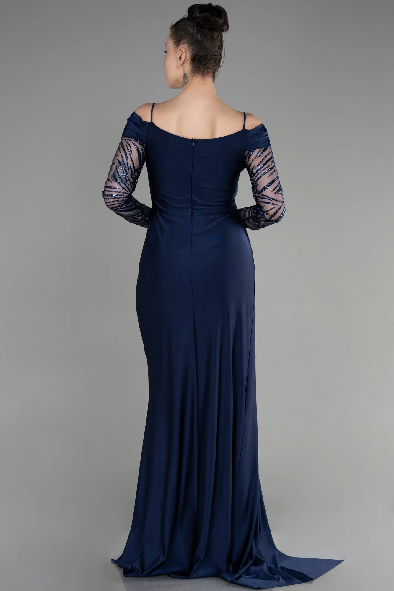 Navy Blue-Long Evening Dress ABU3656