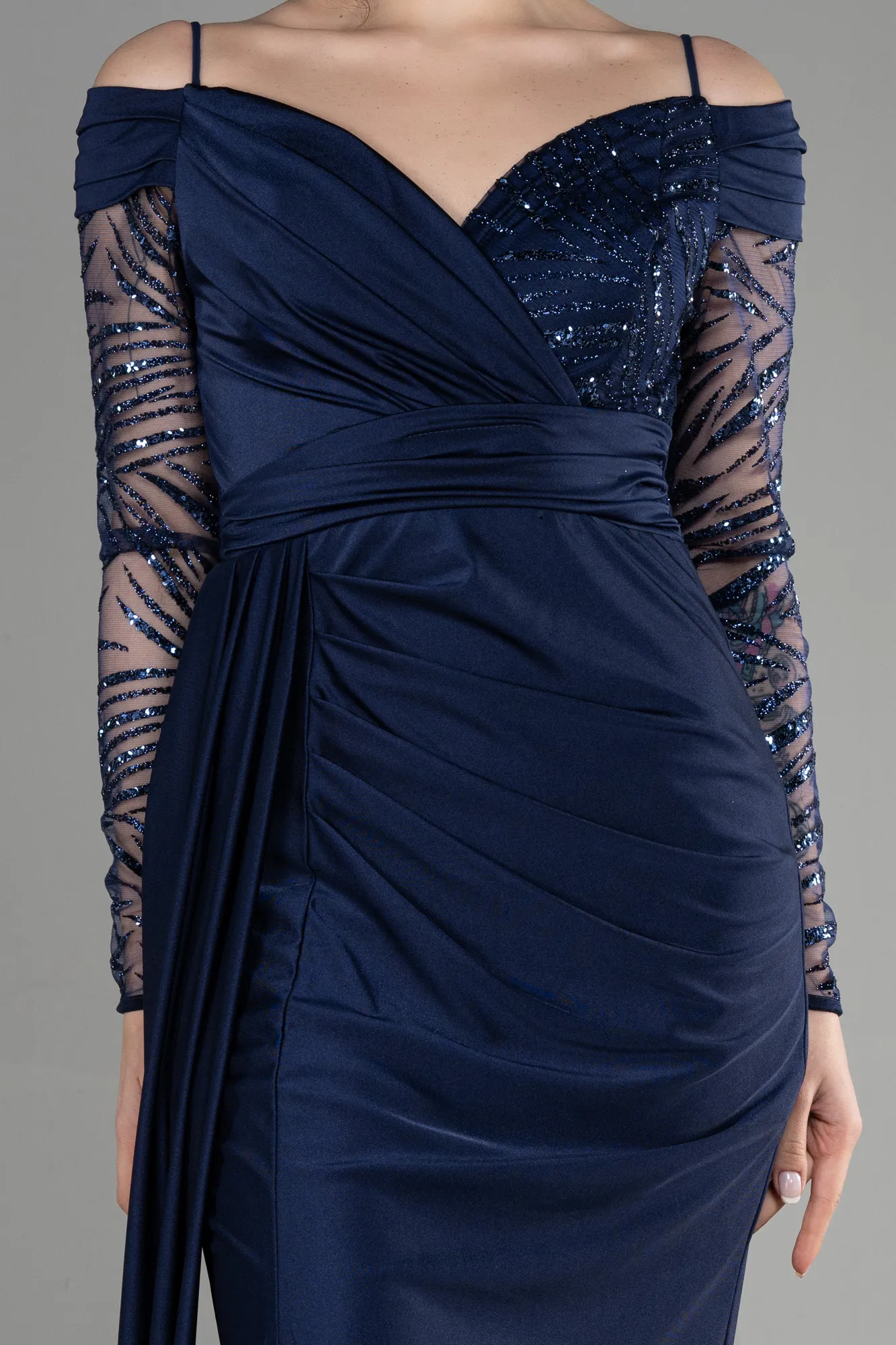 Navy Blue-Long Evening Dress ABU3656
