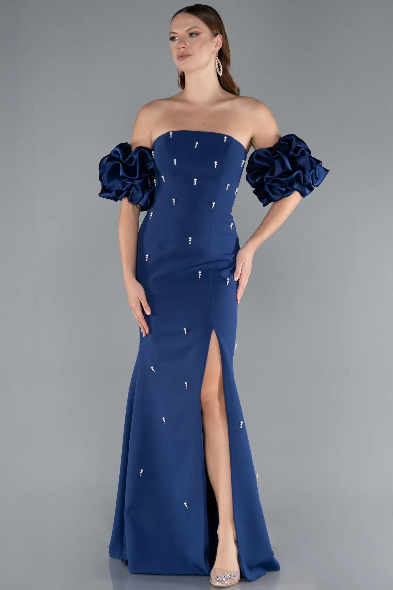 Navy Blue-Long Evening Dress ABU3659