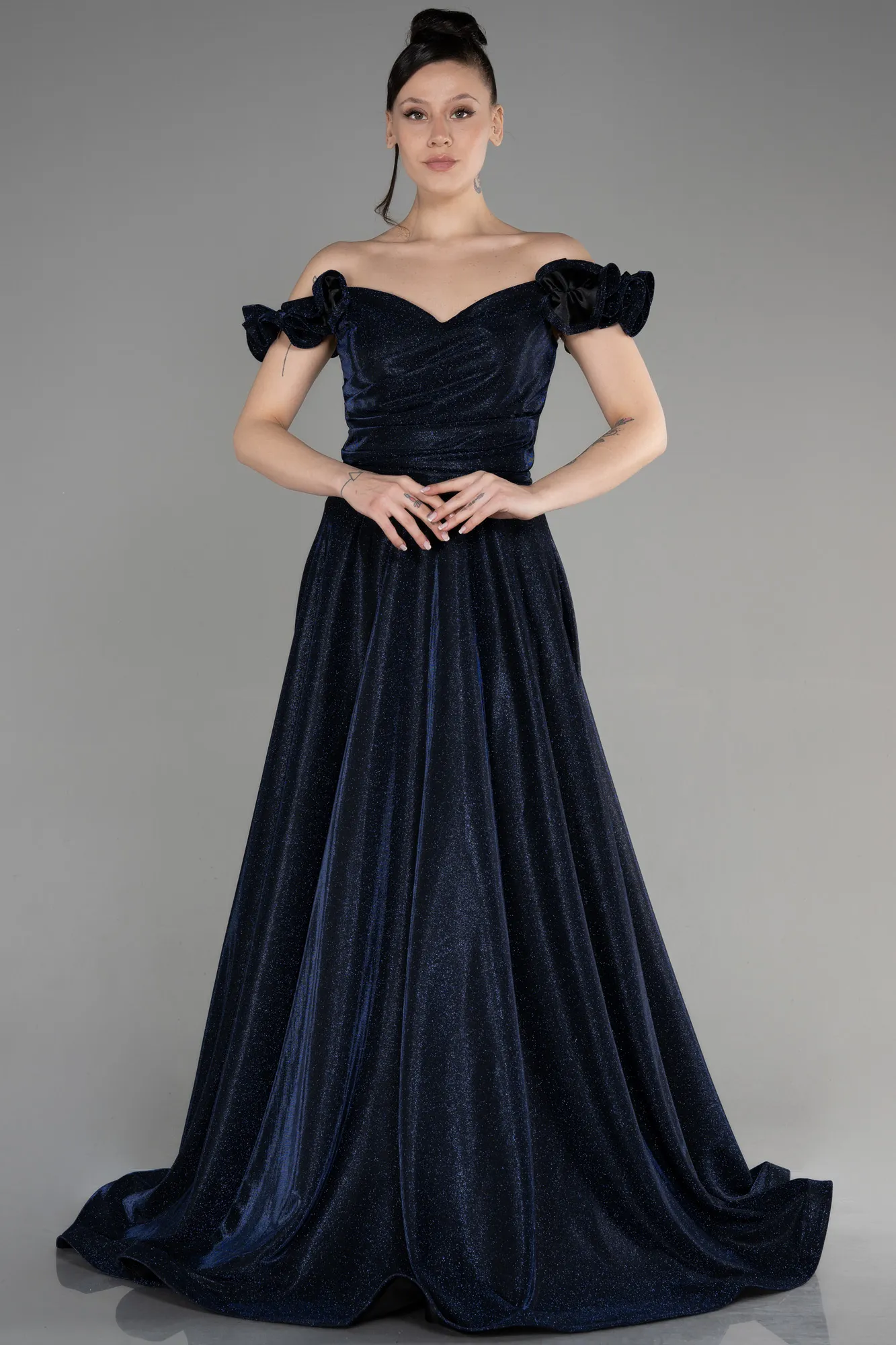 Navy Blue-Long Evening Dress ABU3661