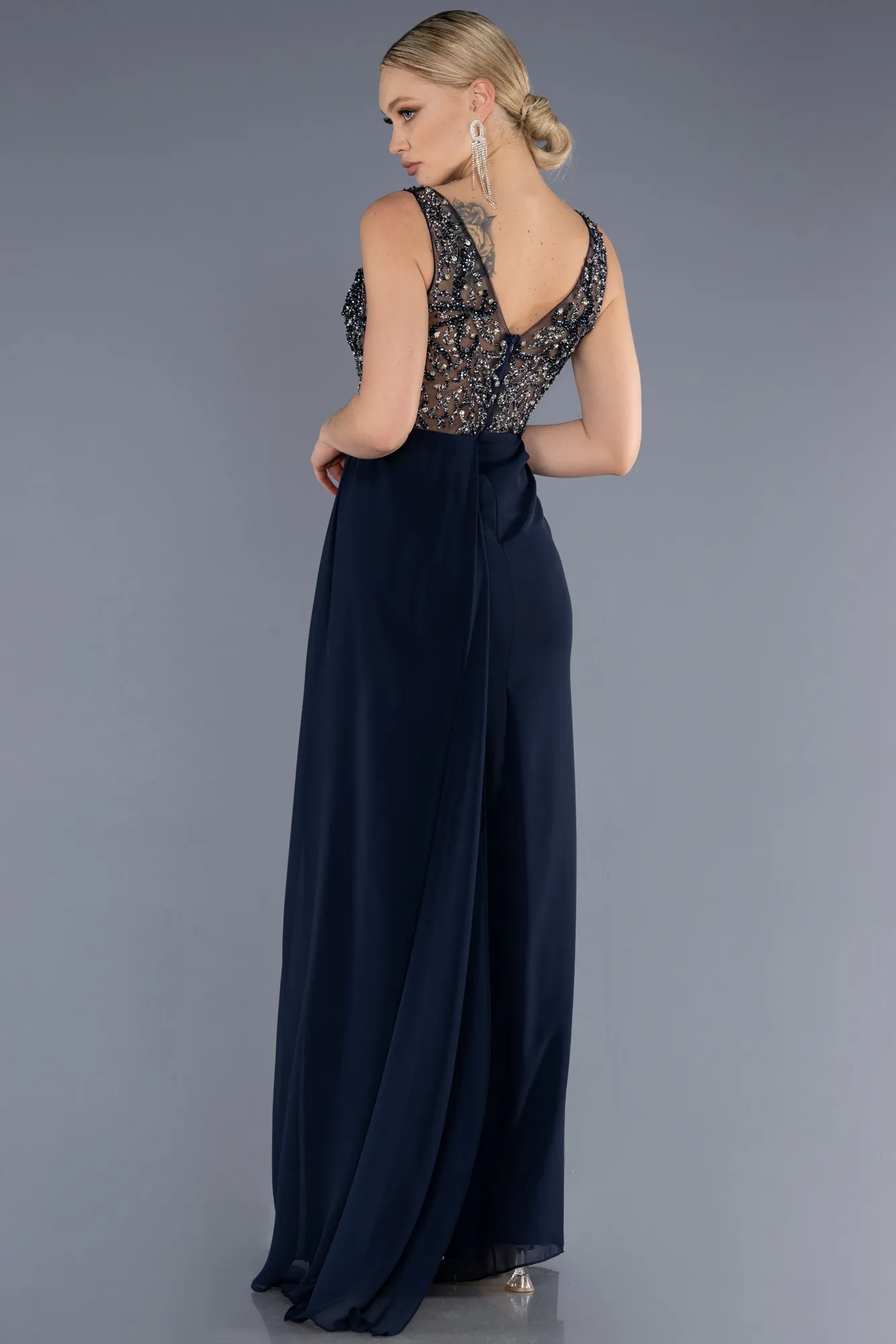 Navy Blue-Long Evening Dress ABU3668