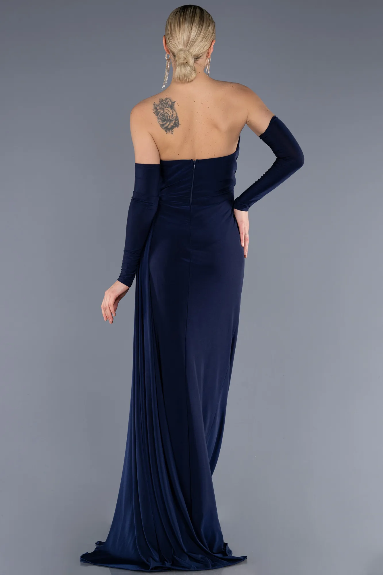 Navy Blue-Long Evening Dress ABU3679