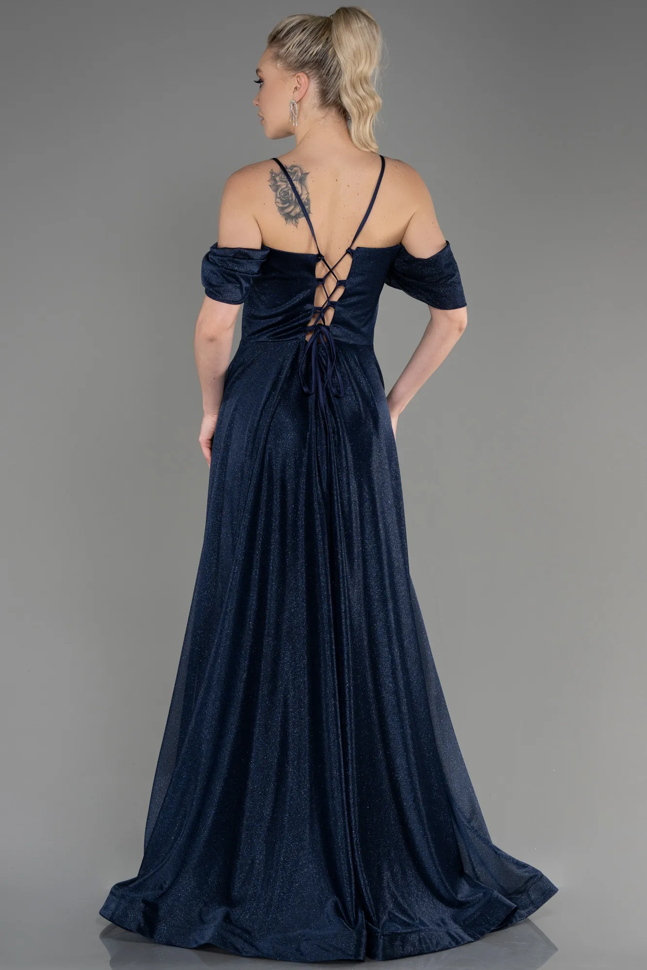 Navy Blue-Long Evening Dress ABU3767