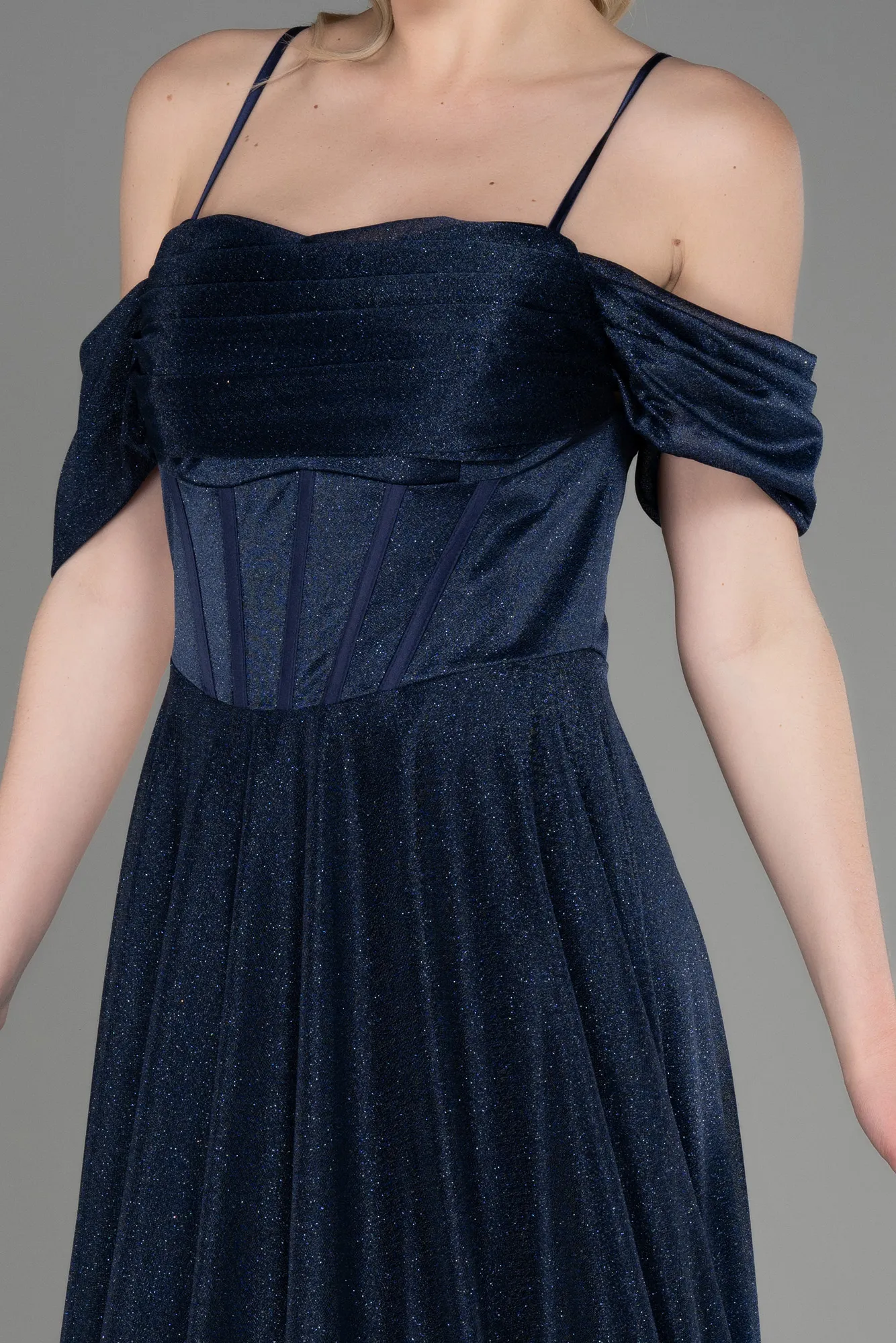 Navy Blue-Long Evening Dress ABU3767