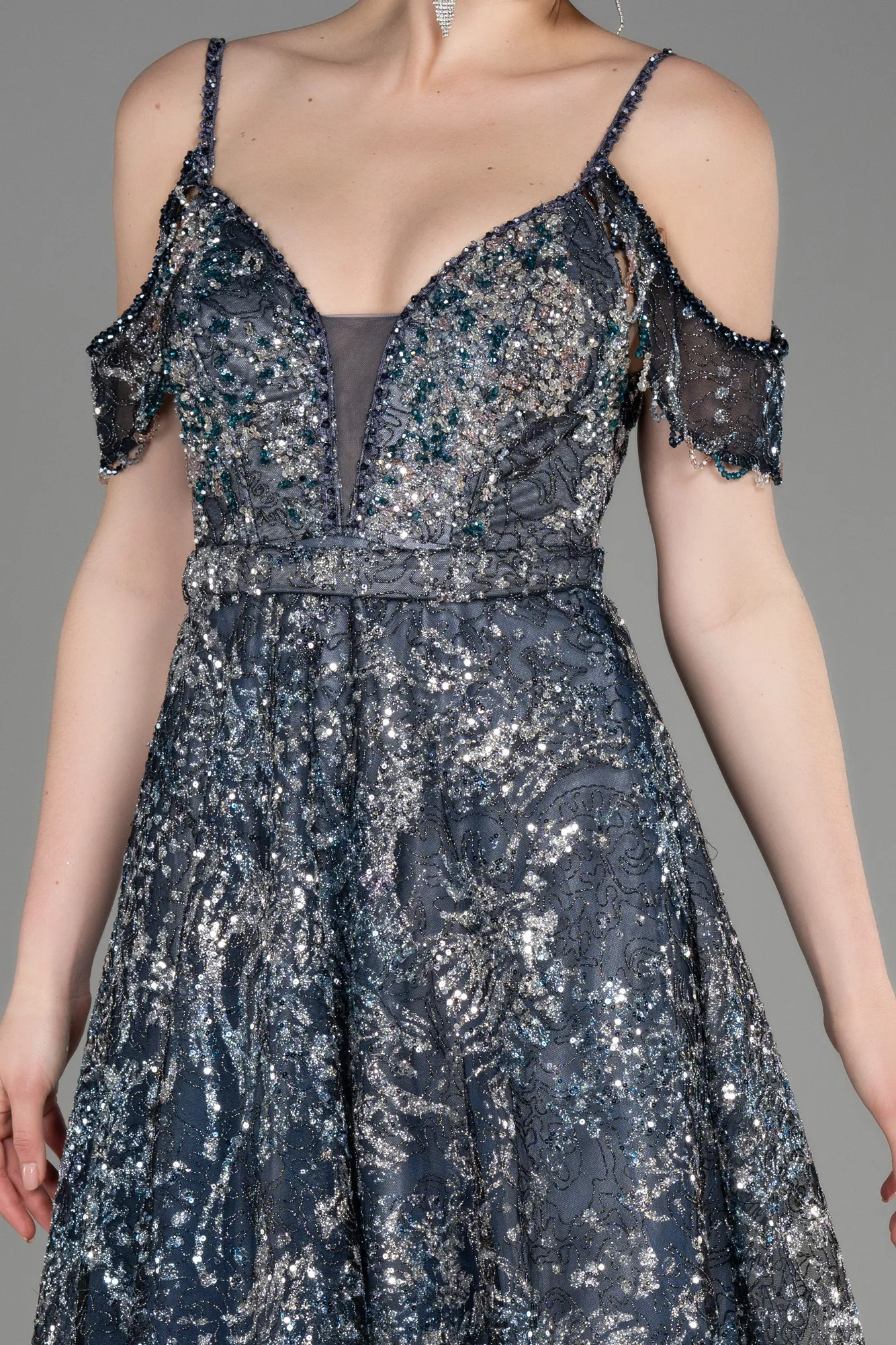 Navy Blue-Long Evening Dress ABU3823