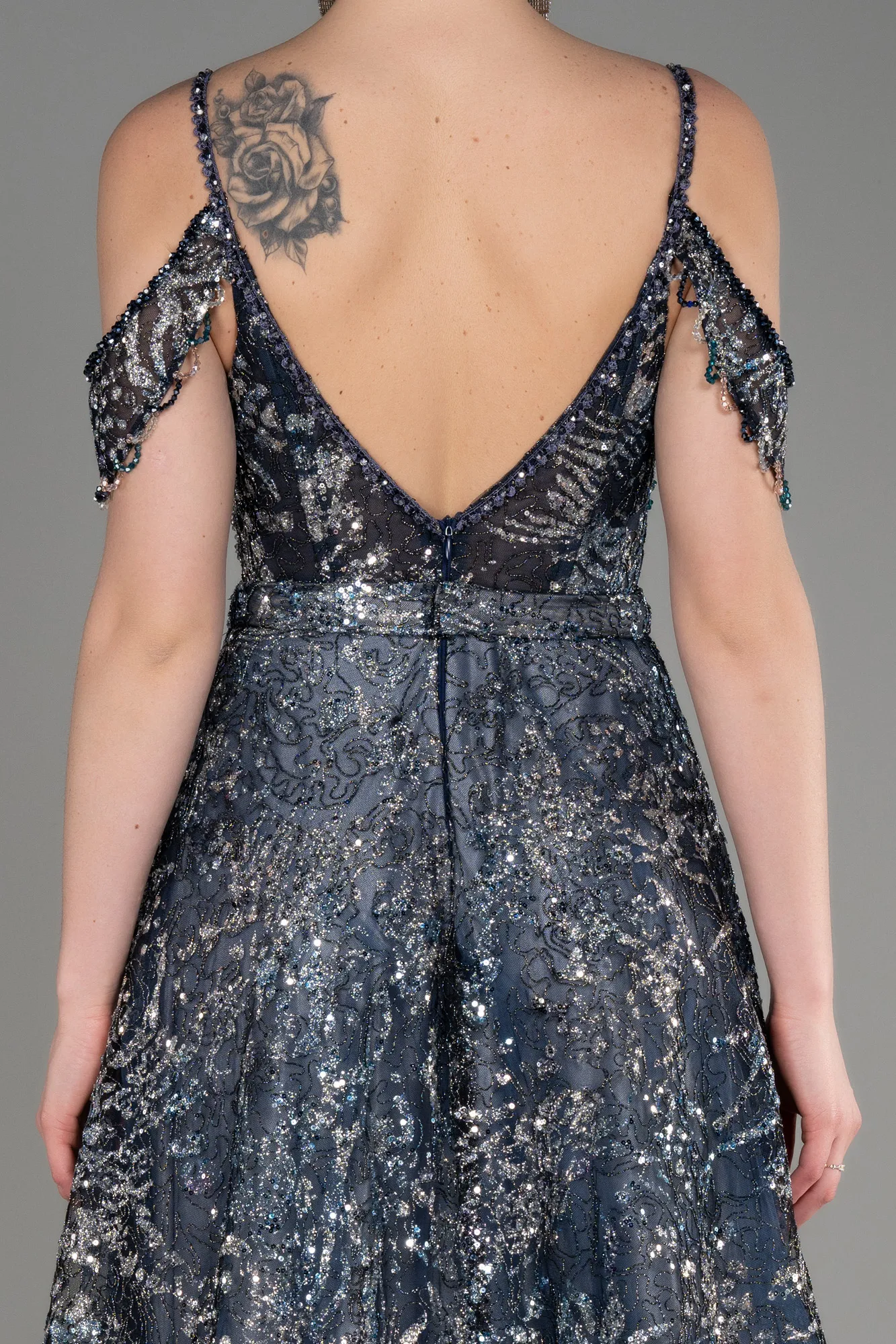 Navy Blue-Long Evening Dress ABU3823