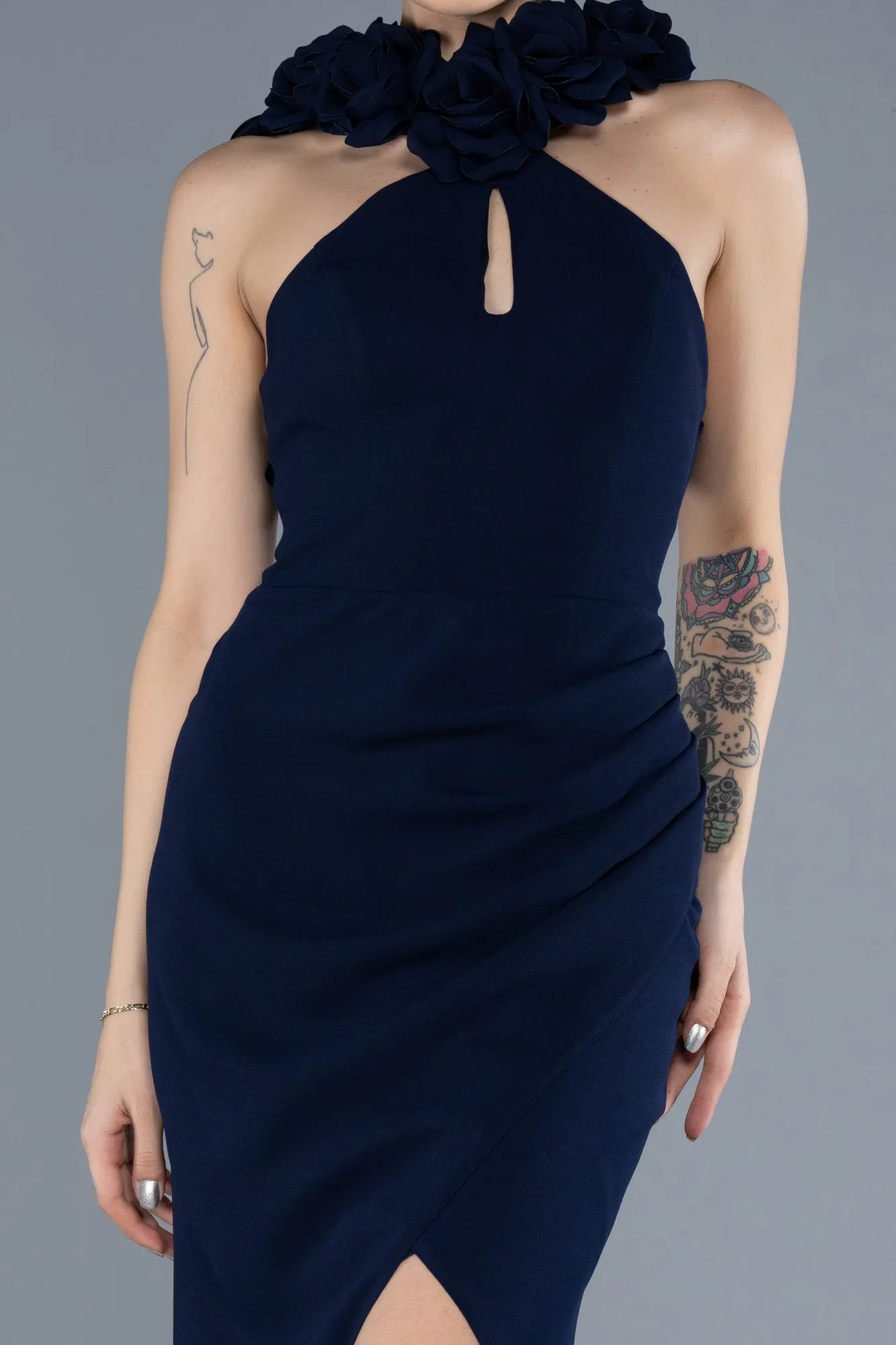 Navy Blue-Long Evening Dress ABU4610
