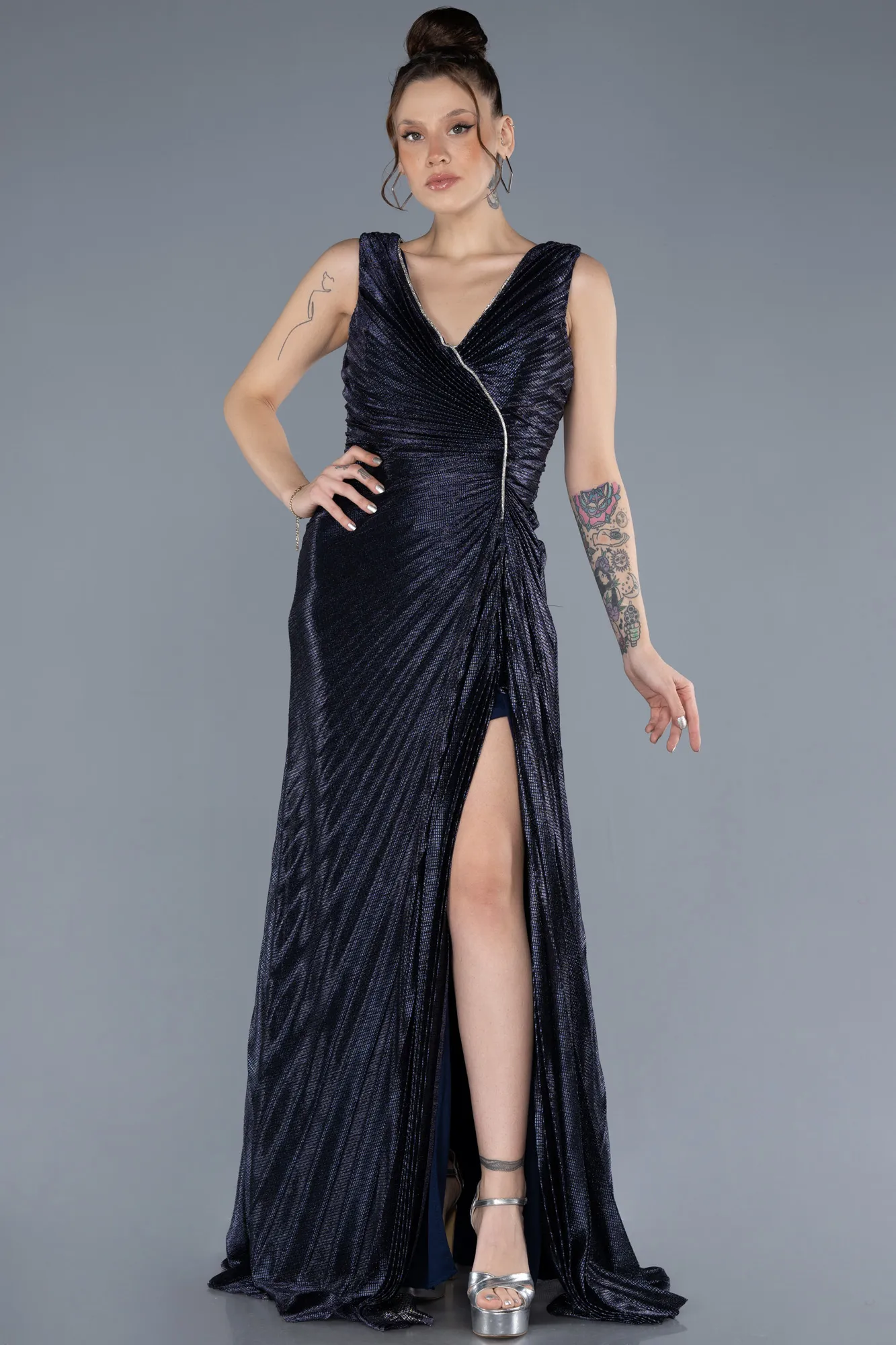Navy Blue-Long Evening Dress ABU4620