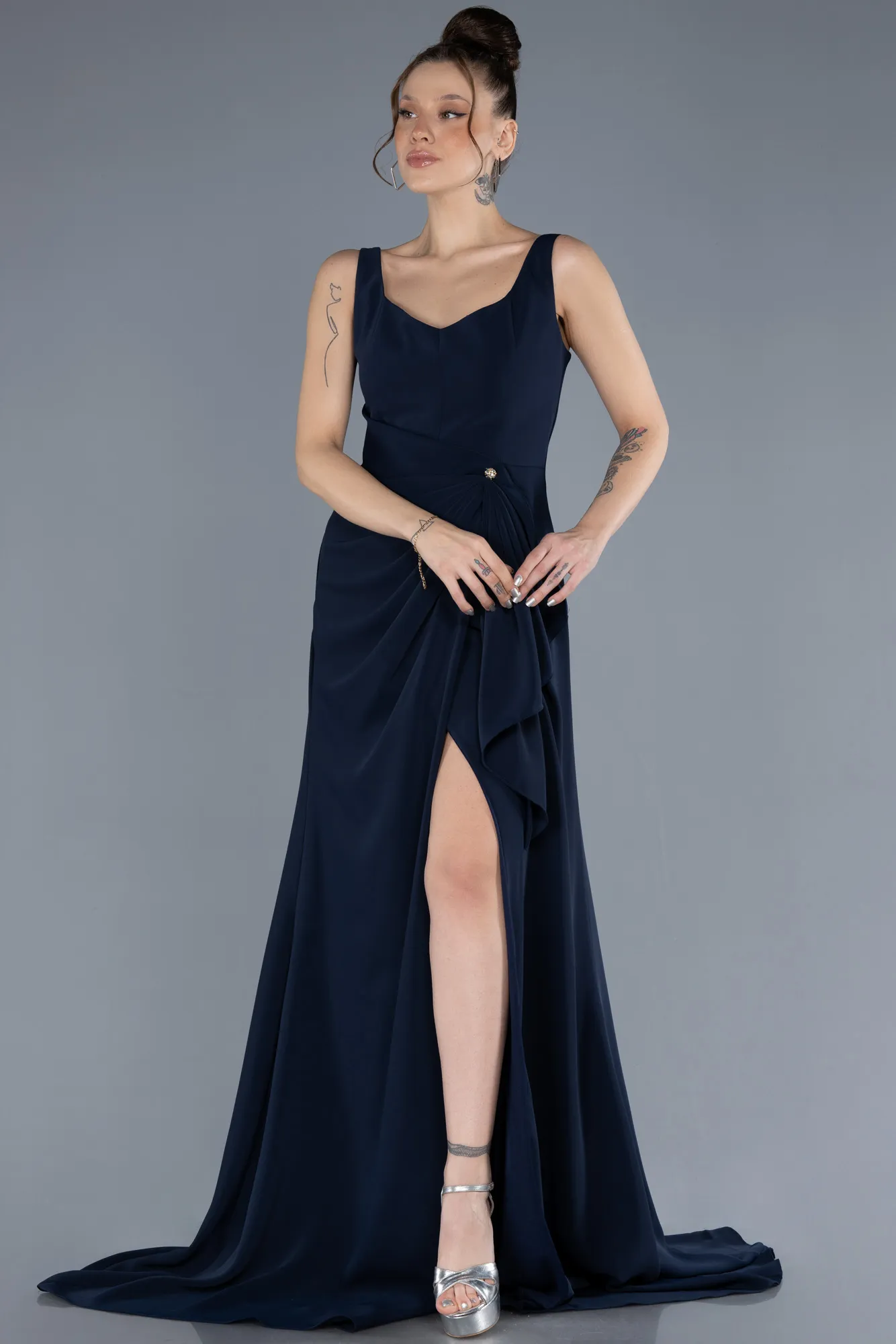 Navy Blue-Long Evening Dress ABU4621