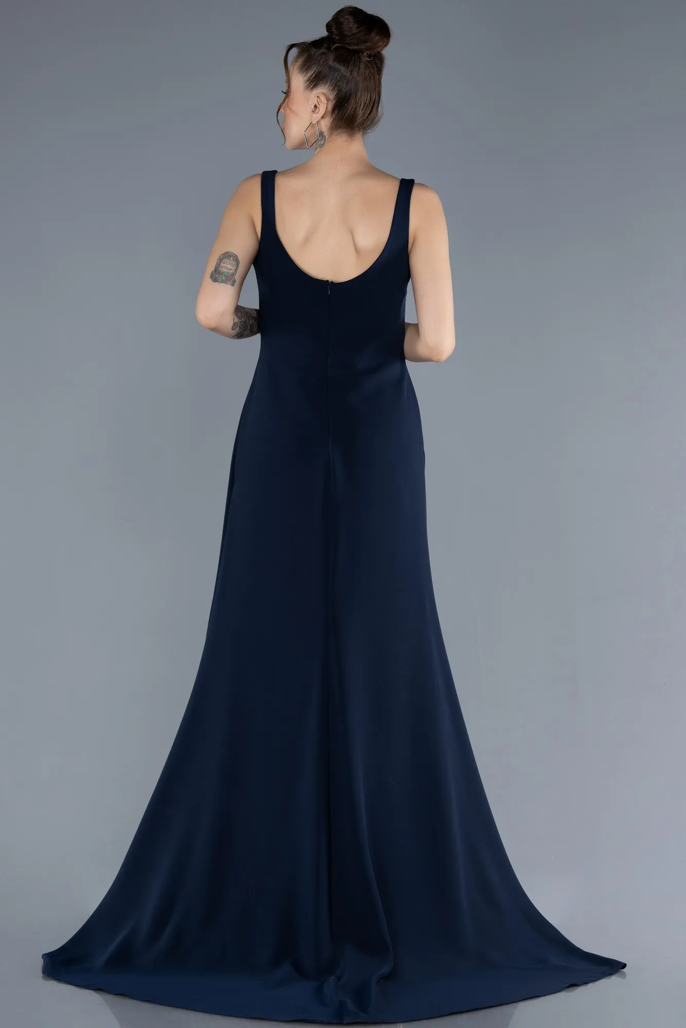 Navy Blue-Long Evening Dress ABU4621
