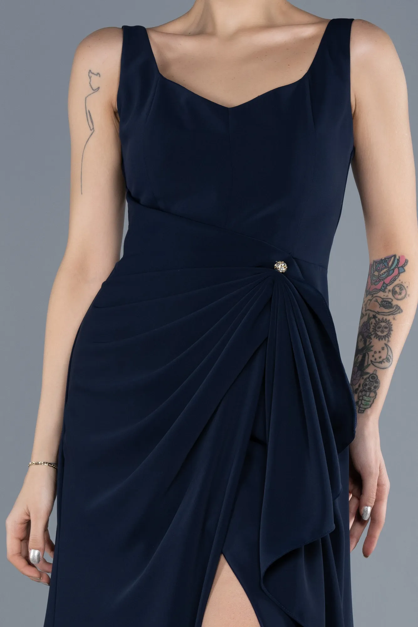 Navy Blue-Long Evening Dress ABU4621