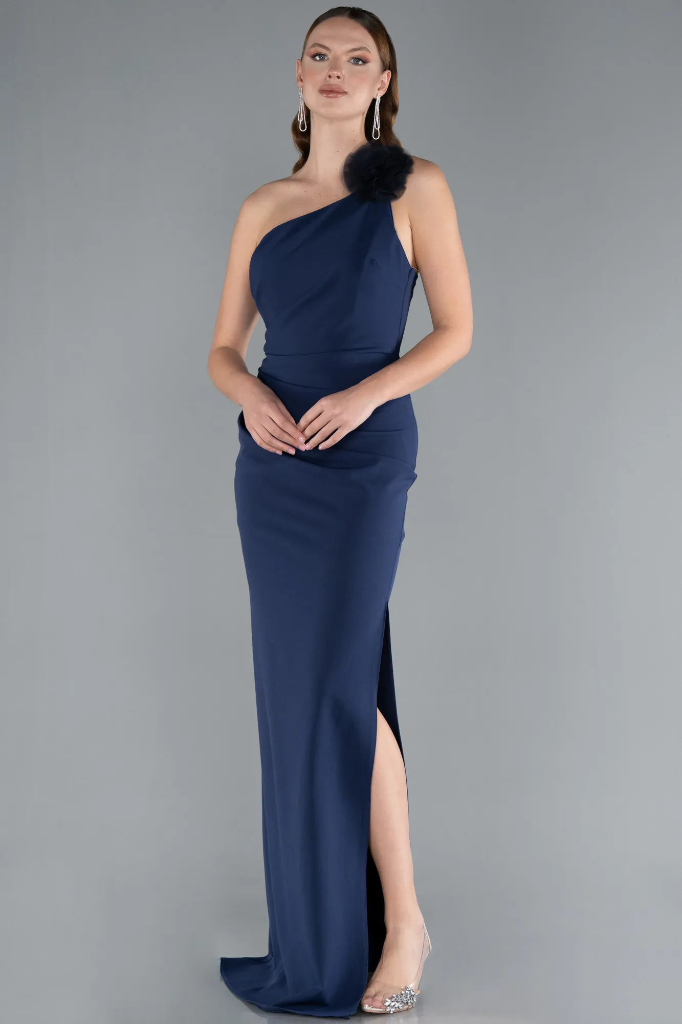 Navy Blue-Long Evening Dress ABU4891