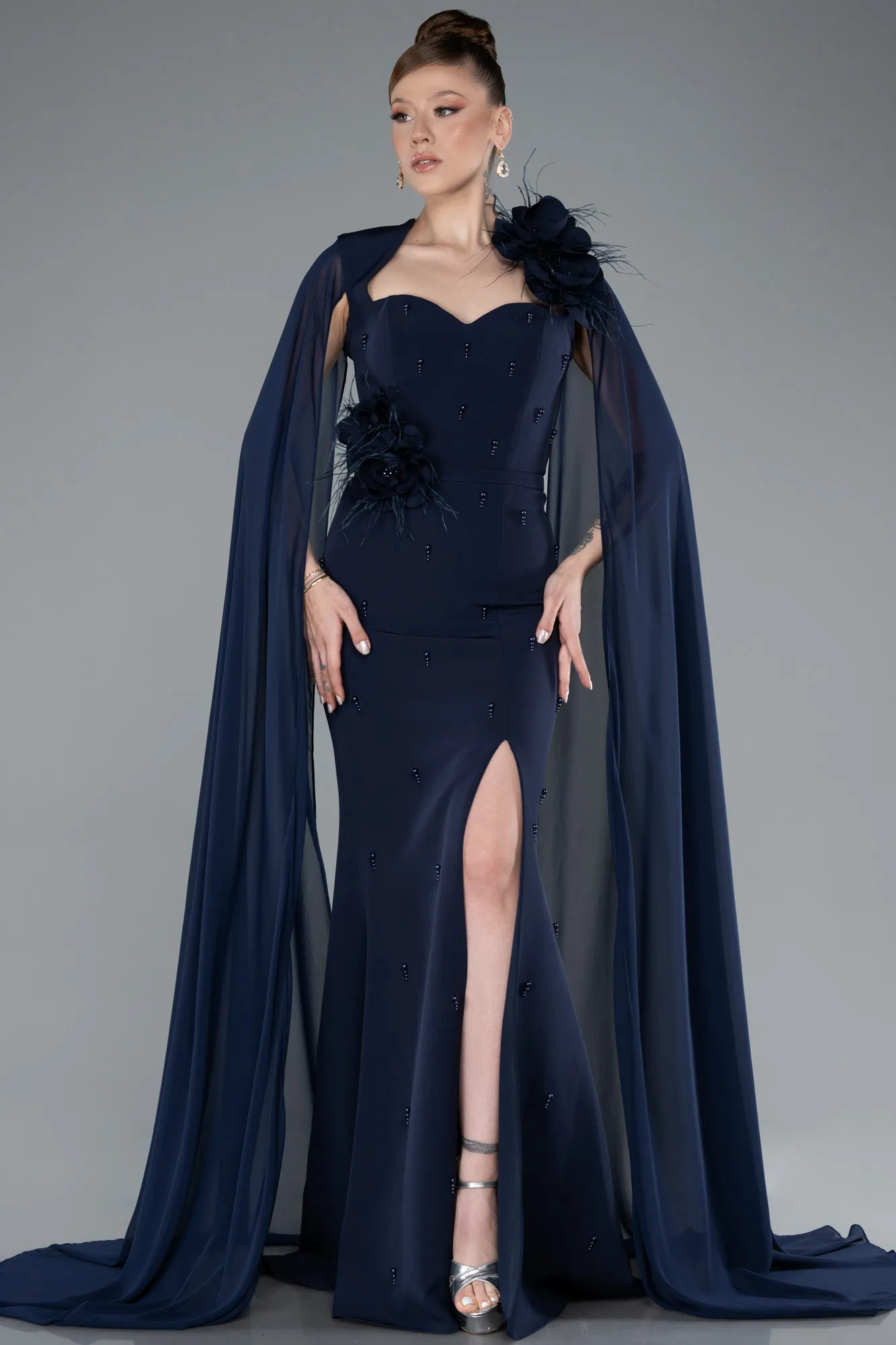 Navy Blue-Long Evening Dress ABU4927