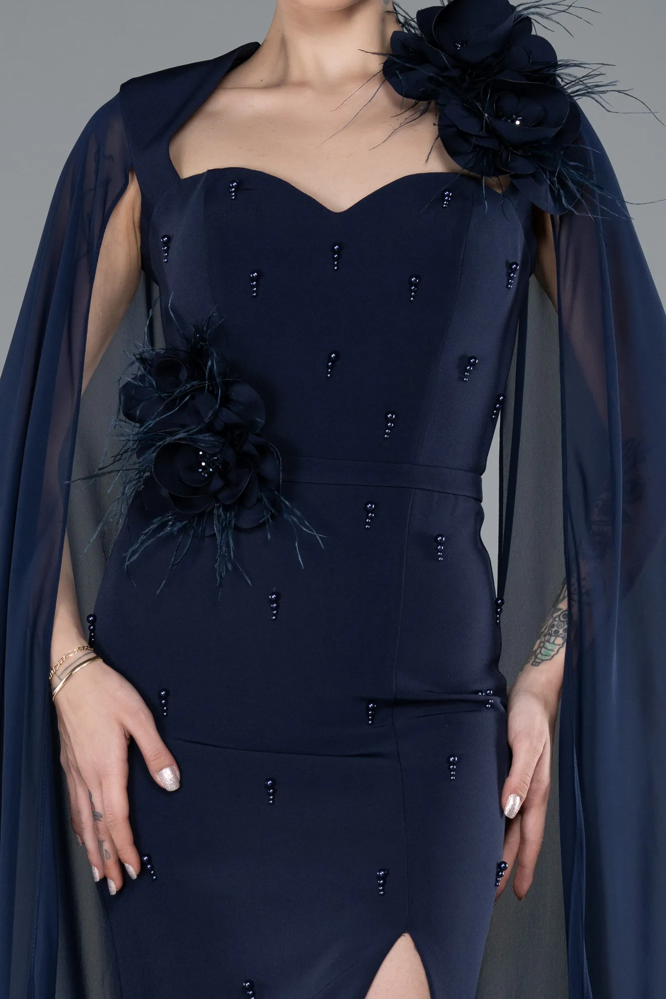 Navy Blue-Long Evening Dress ABU4927