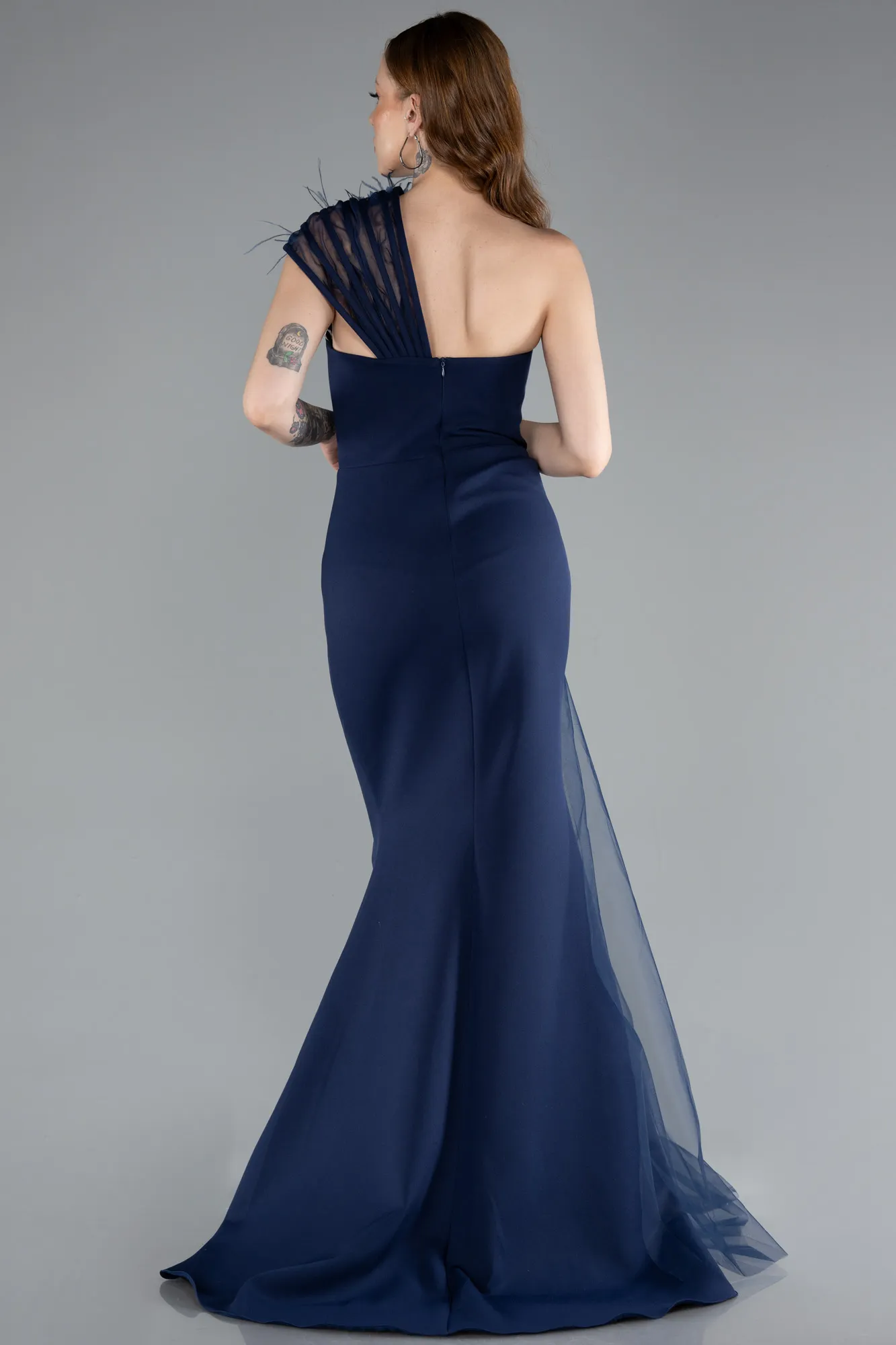 Navy Blue-Long Evening Dress ABU4969