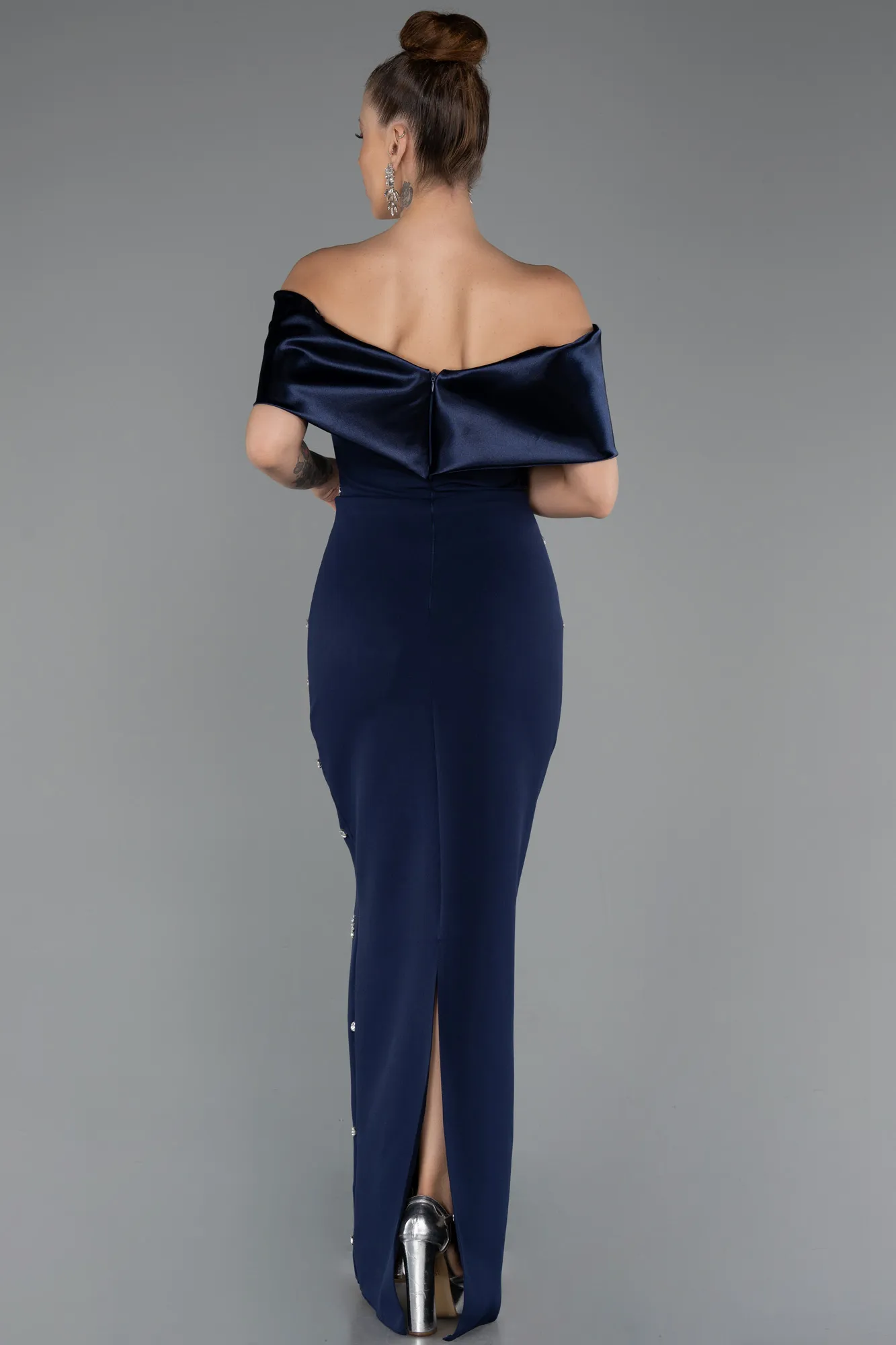 Navy Blue-Long Evening Dress ABU4973