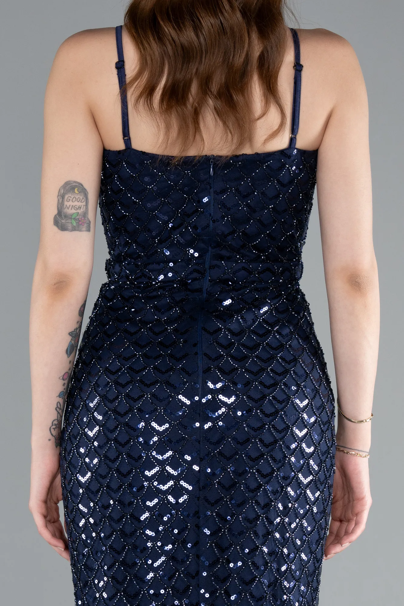 Navy Blue-Long Evening Dress ABU4980