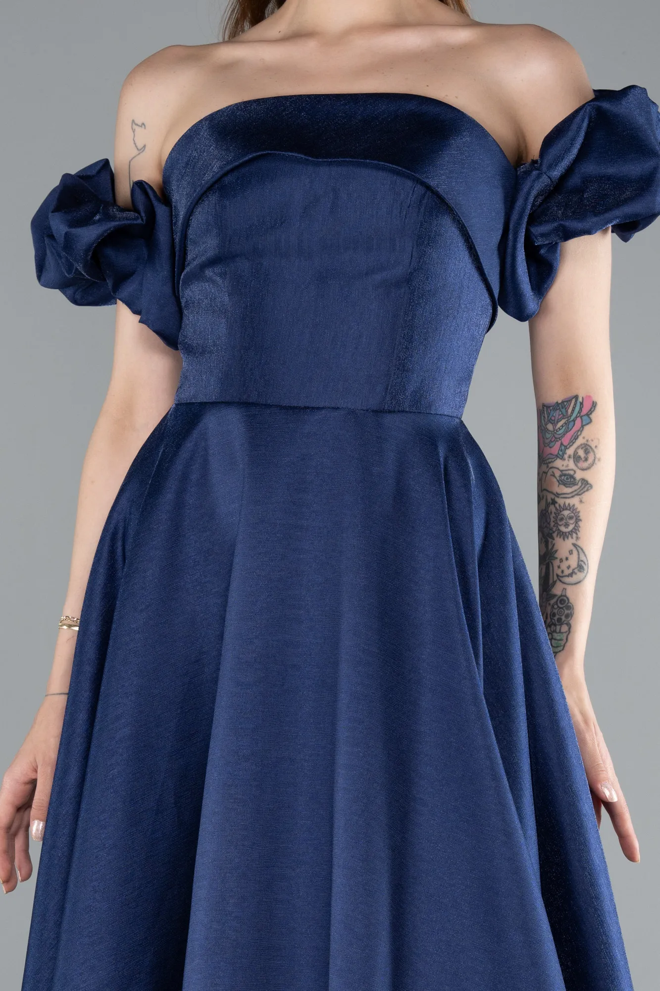 Navy Blue-Long Evening Dress ABU4983