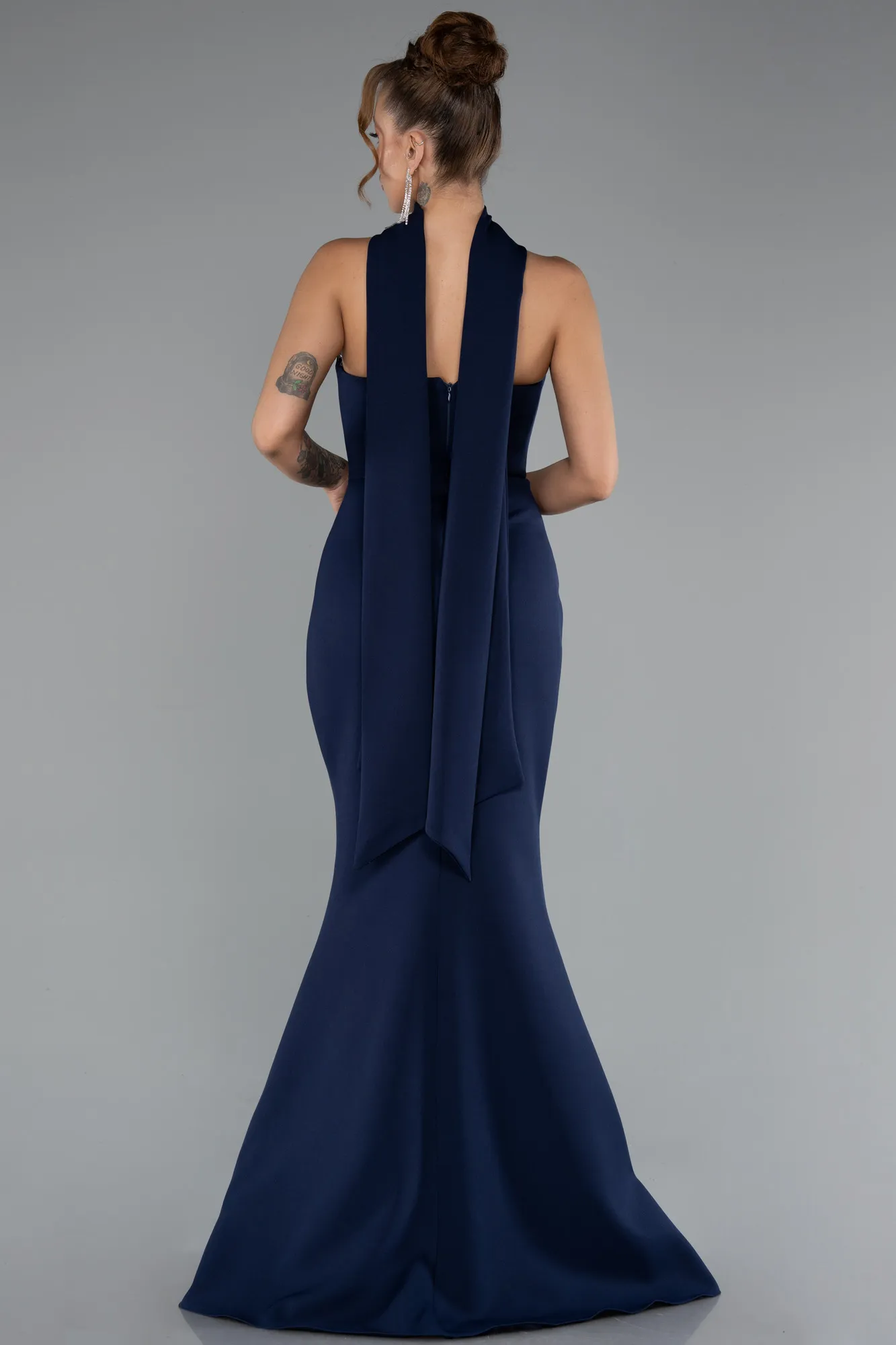 Navy Blue-Long Evening Dress ABU5097