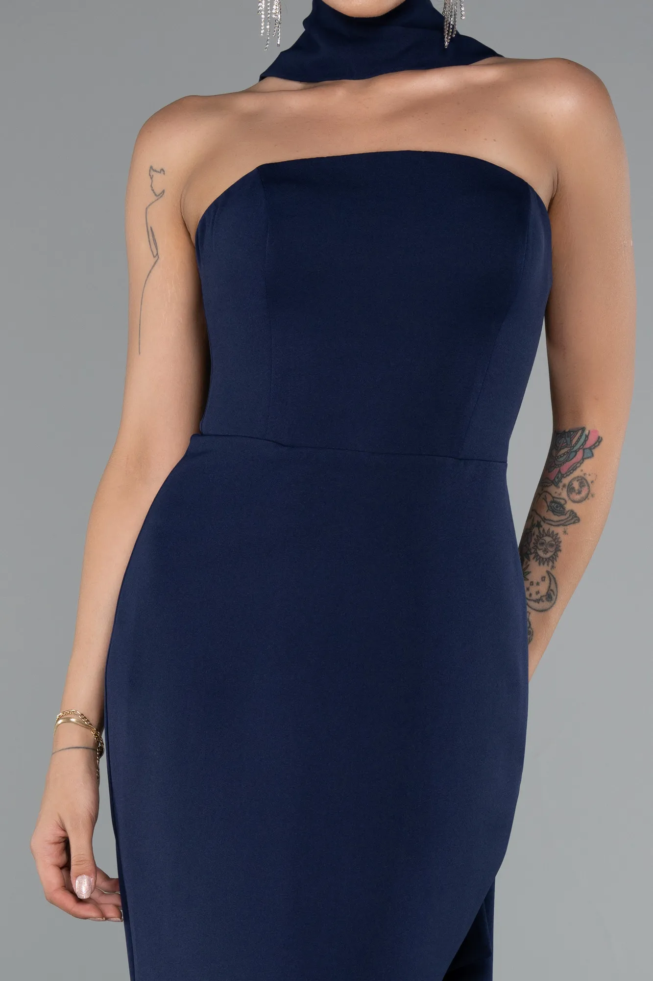 Navy Blue-Long Evening Dress ABU5097