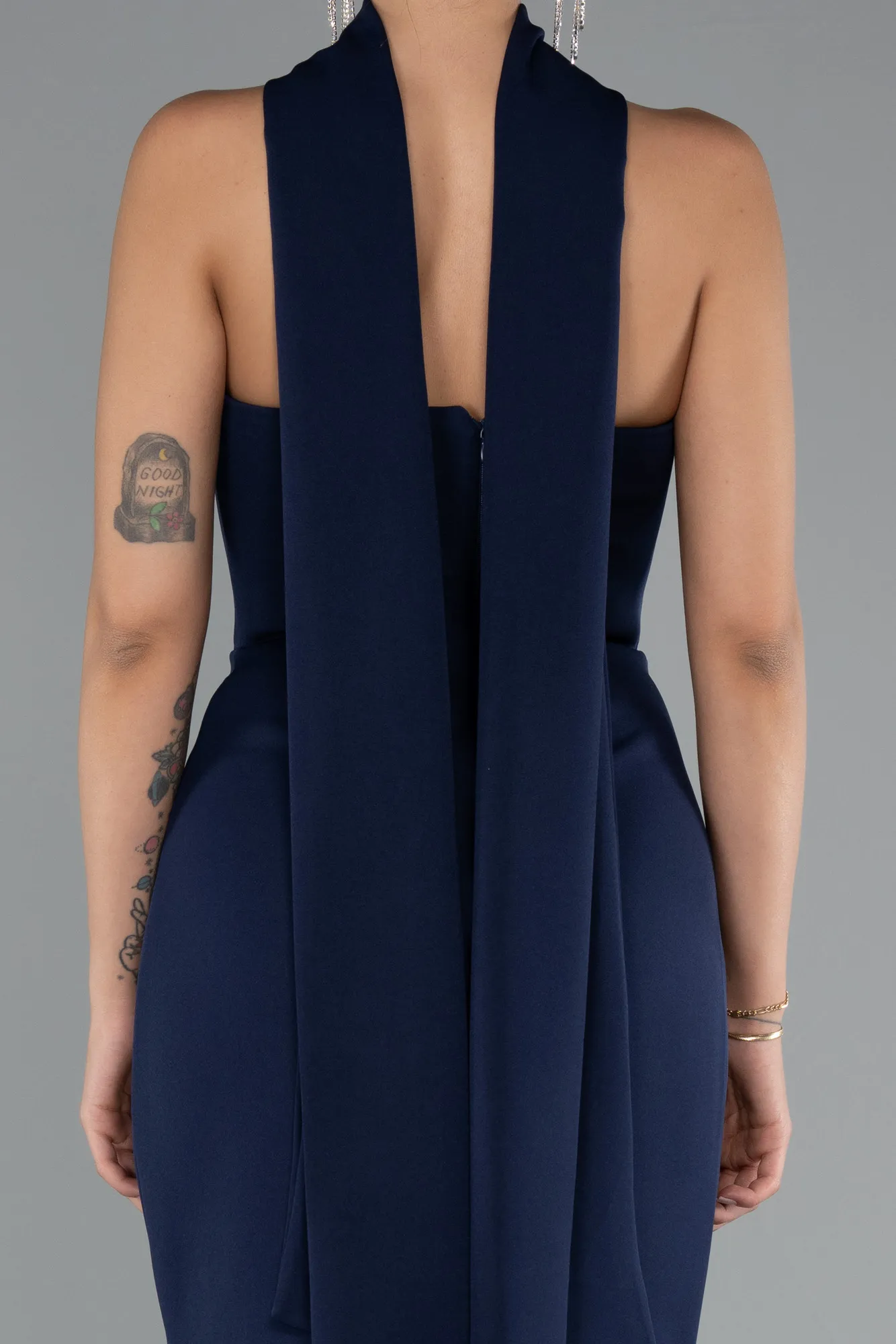 Navy Blue-Long Evening Dress ABU5097