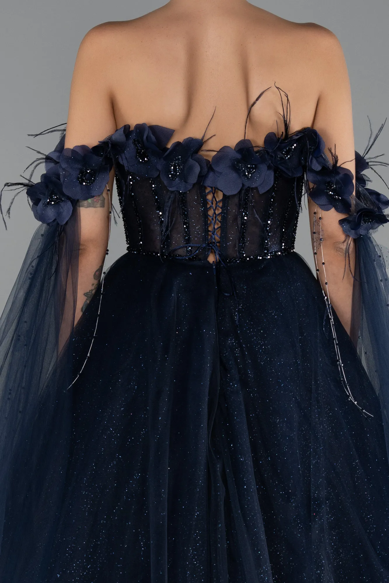 Navy Blue-Long Evening Dress ABU5101