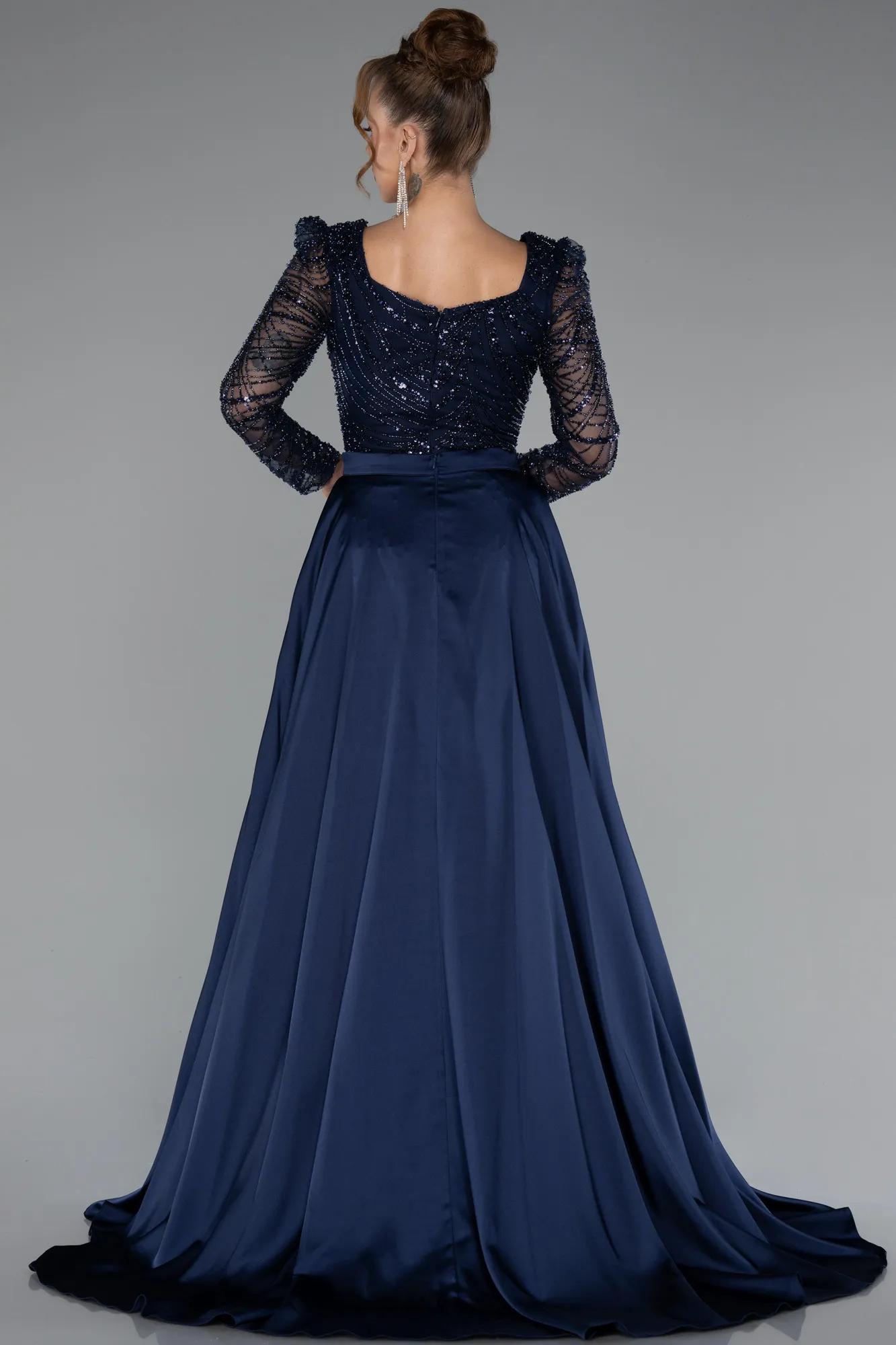 Navy Blue-Long Evening Dress ABU5107